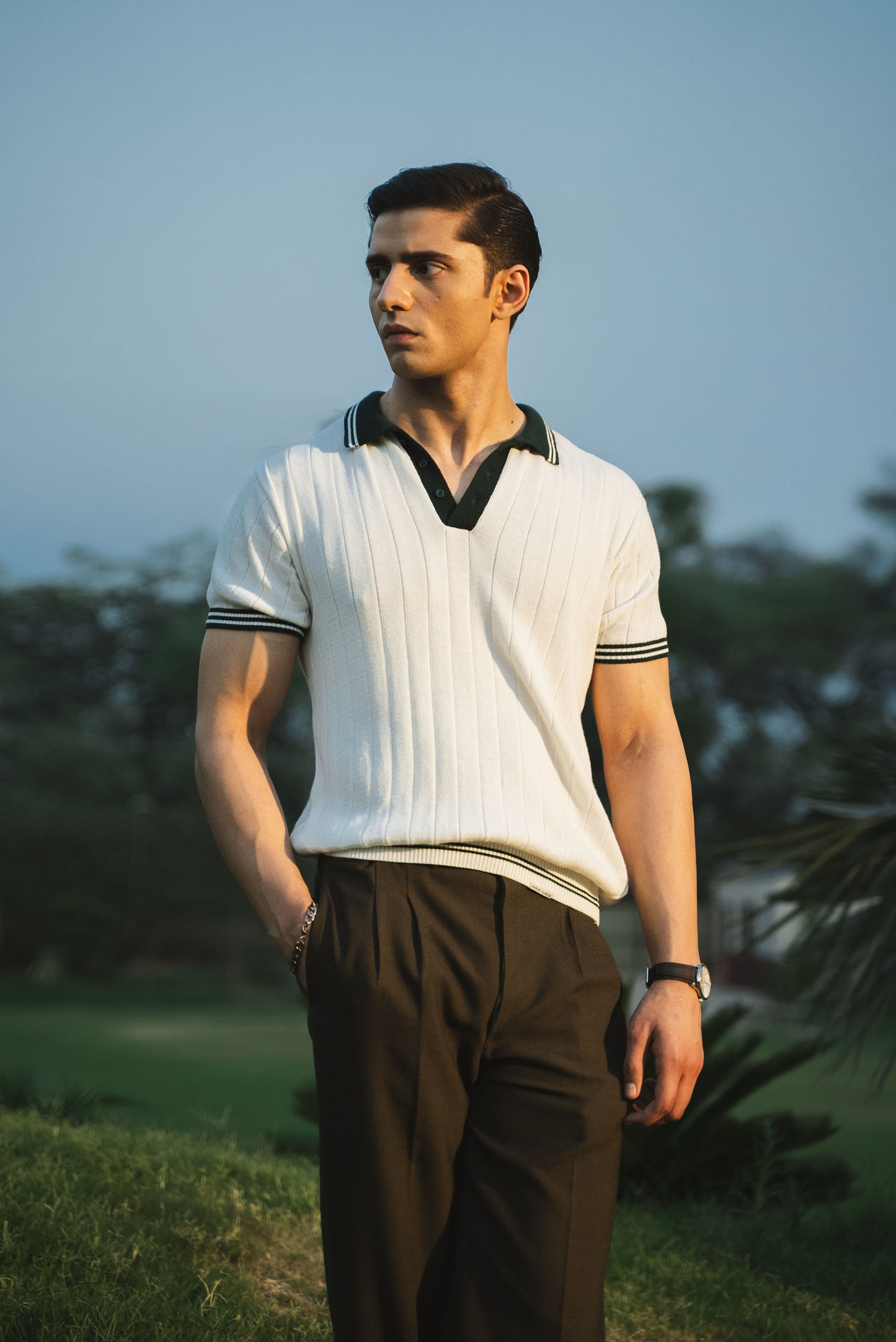Drop Needle Knitted Polo Shirt (KPS-18)