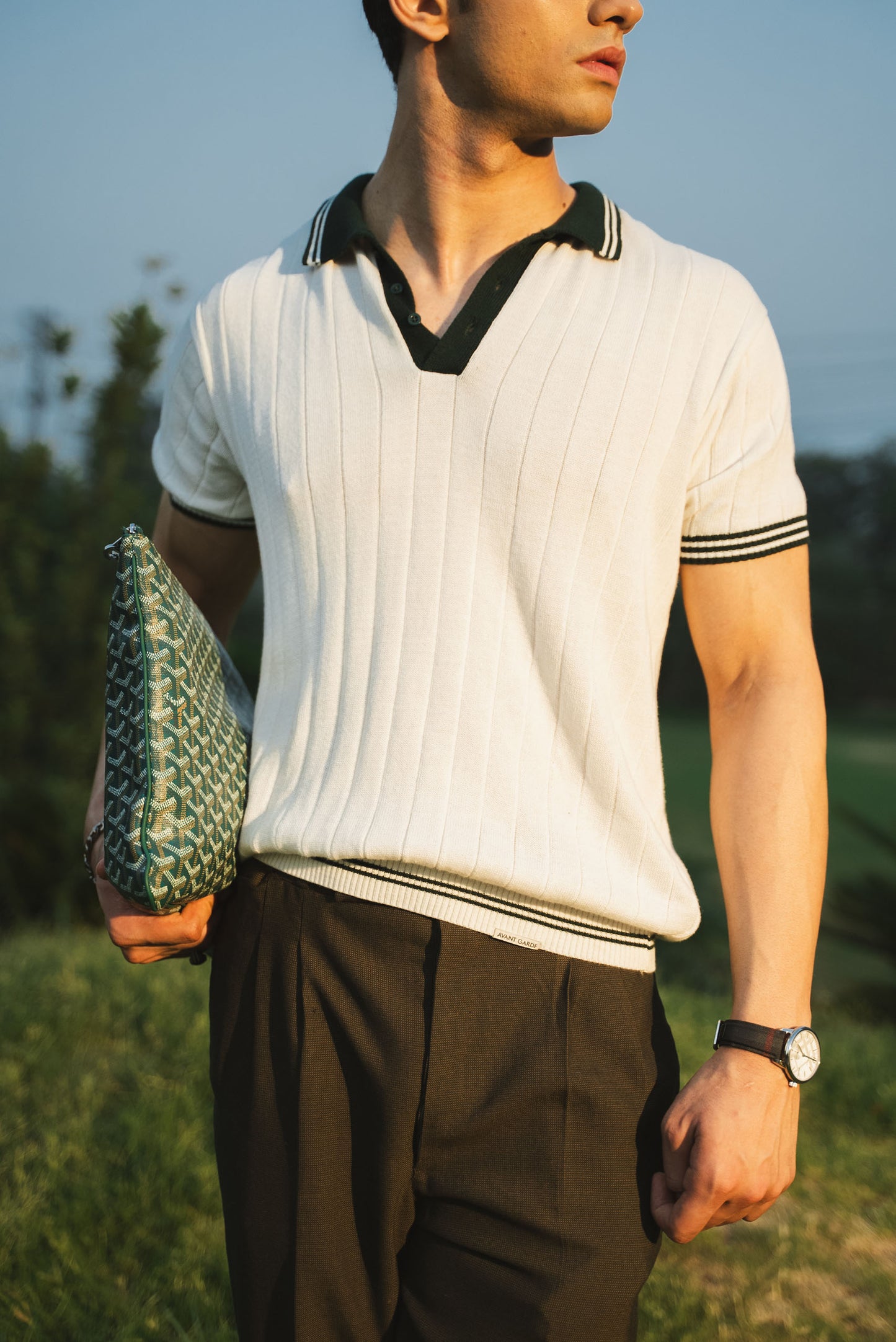 Drop Needle Knitted Polo Shirt (KPS-18)
