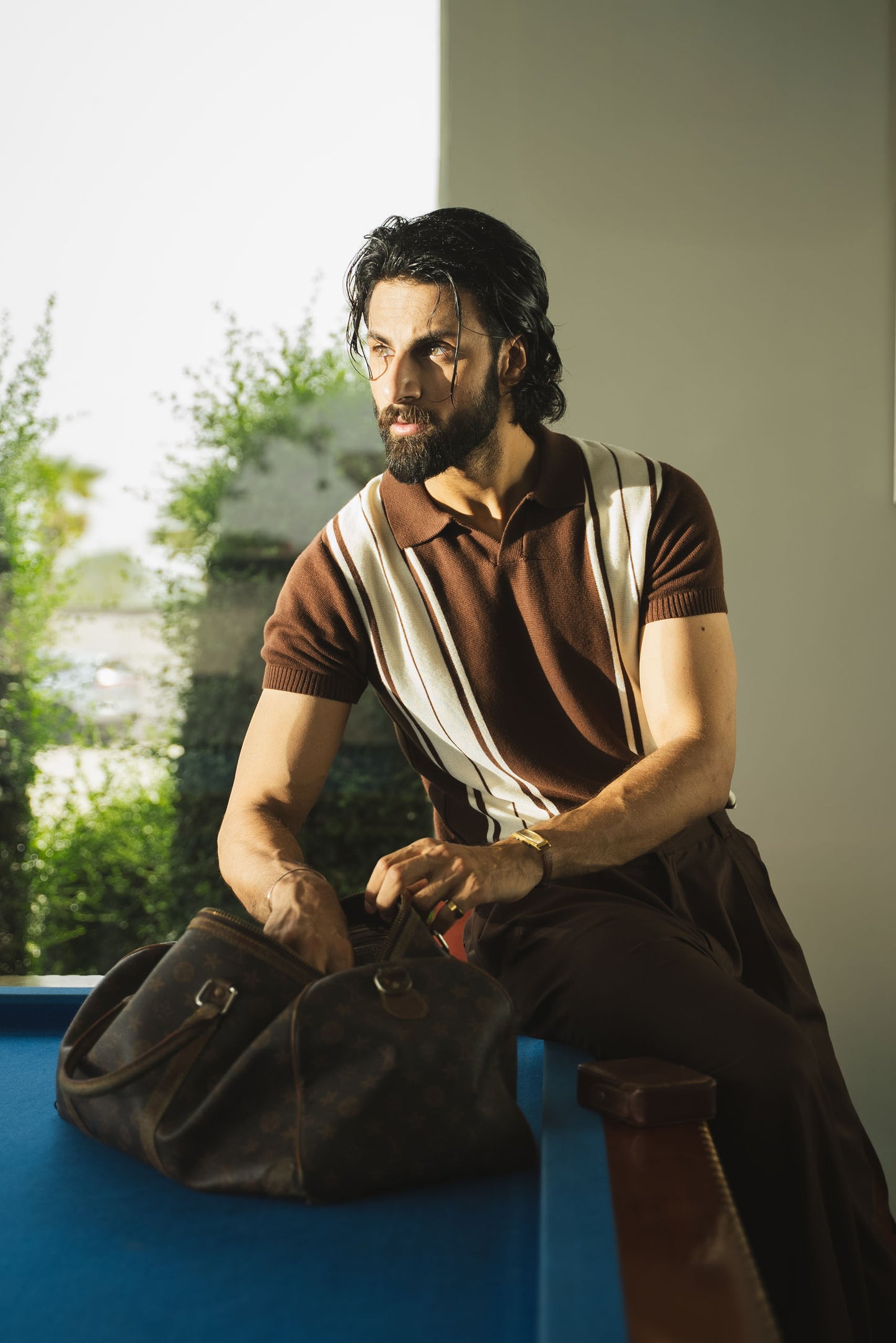 Striped Knitted Polo Shirt (KPS-16)