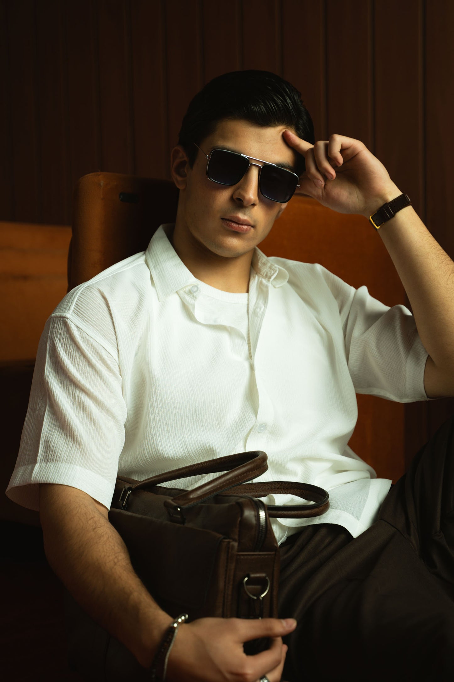 Textured Button Down Shirt - Half Sleeve (MCS-06)