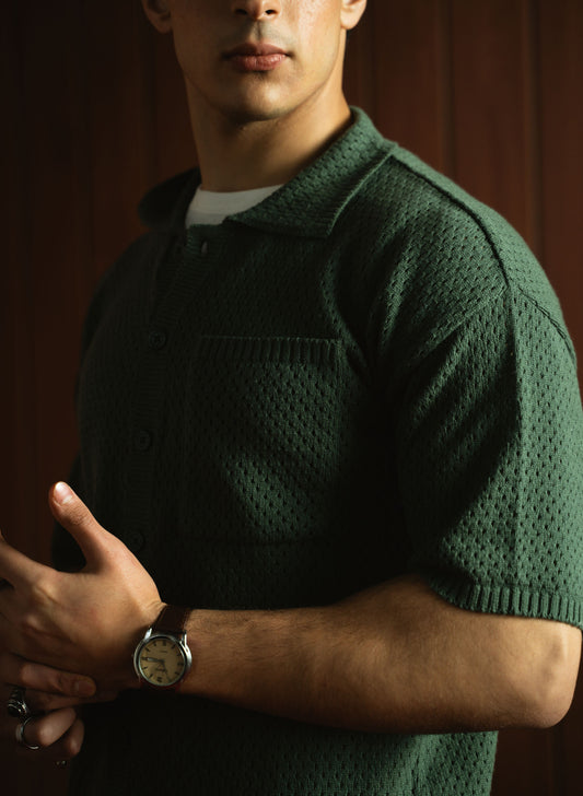 Crochet Knitted Button Down Shirt (KBD-01)