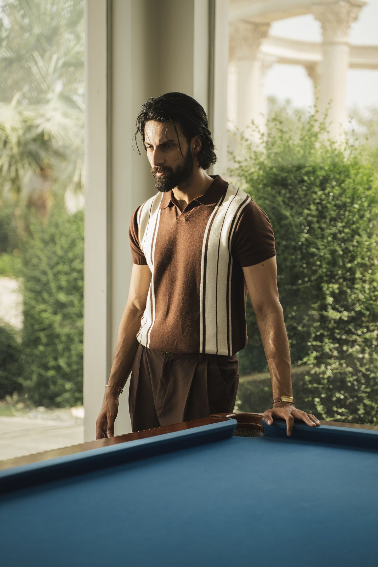 Striped Knitted Polo Shirt (KPS-16)