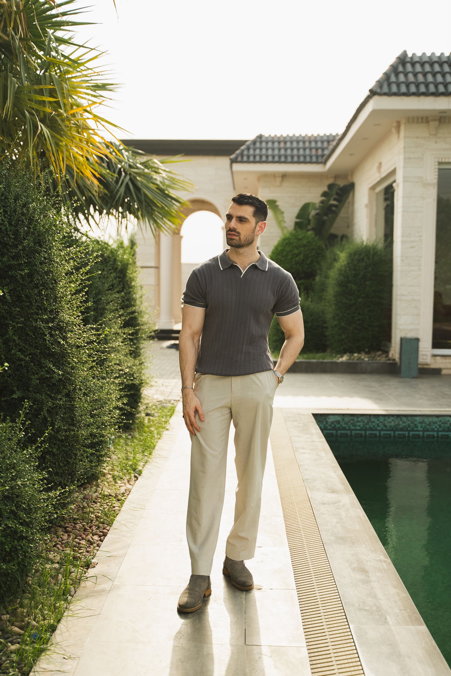 Drop Needle Knitted Polo Shirt (KPS-21)