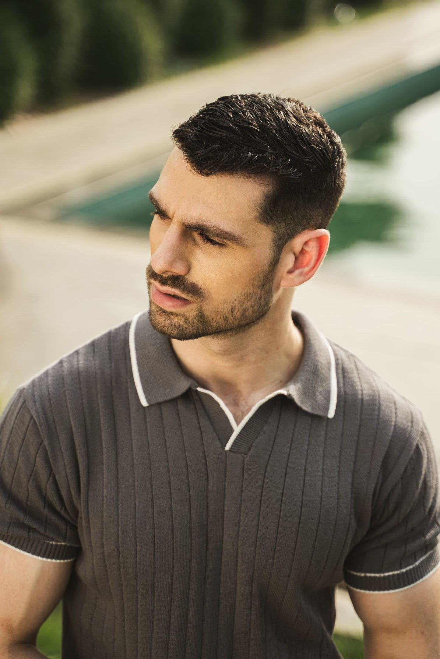 Drop Needle Knitted Polo Shirt (KPS-21)