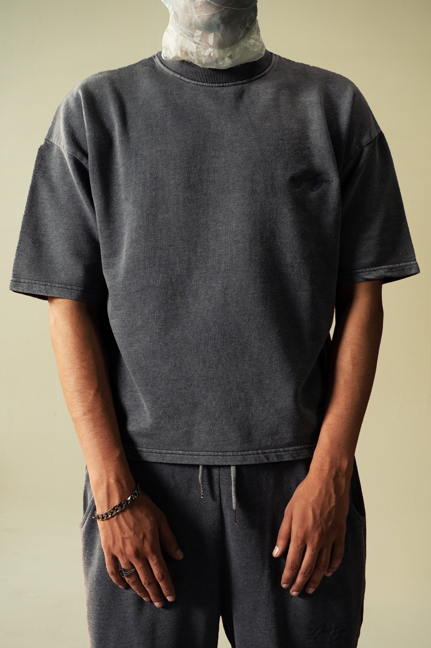 Acid Washed Cropped Heavyweight T-Shirt