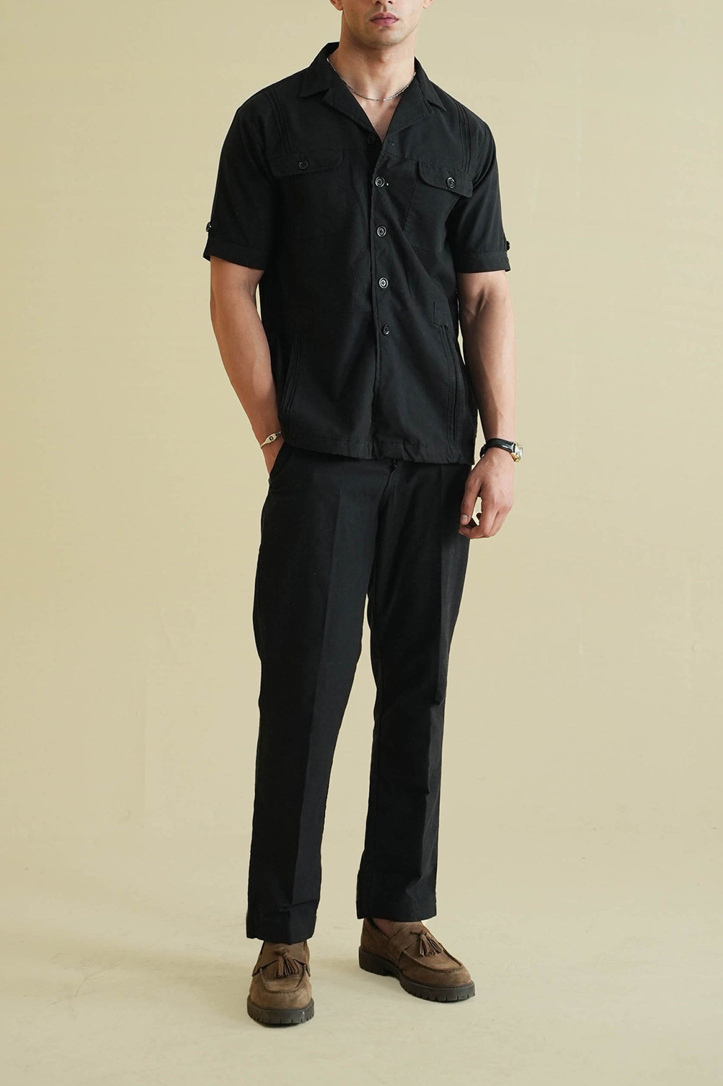 Black Linen Pant