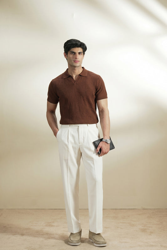 Rib Knit Polo Shirt (MKP-09)