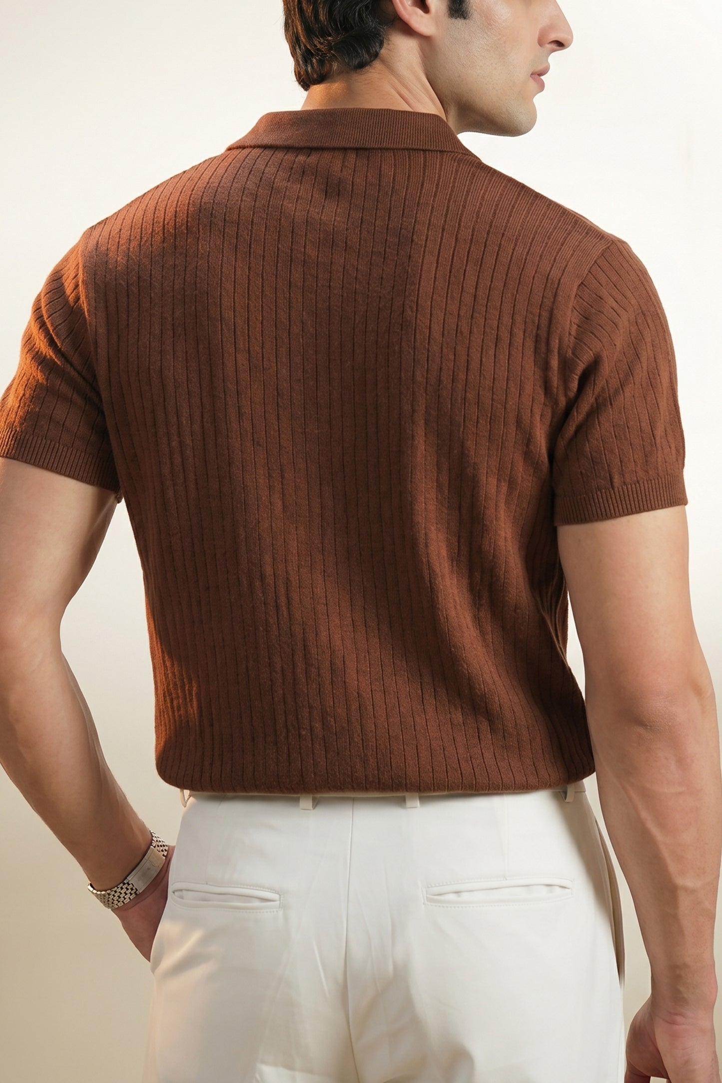 Rib Knit Polo Shirt (MKP-09)