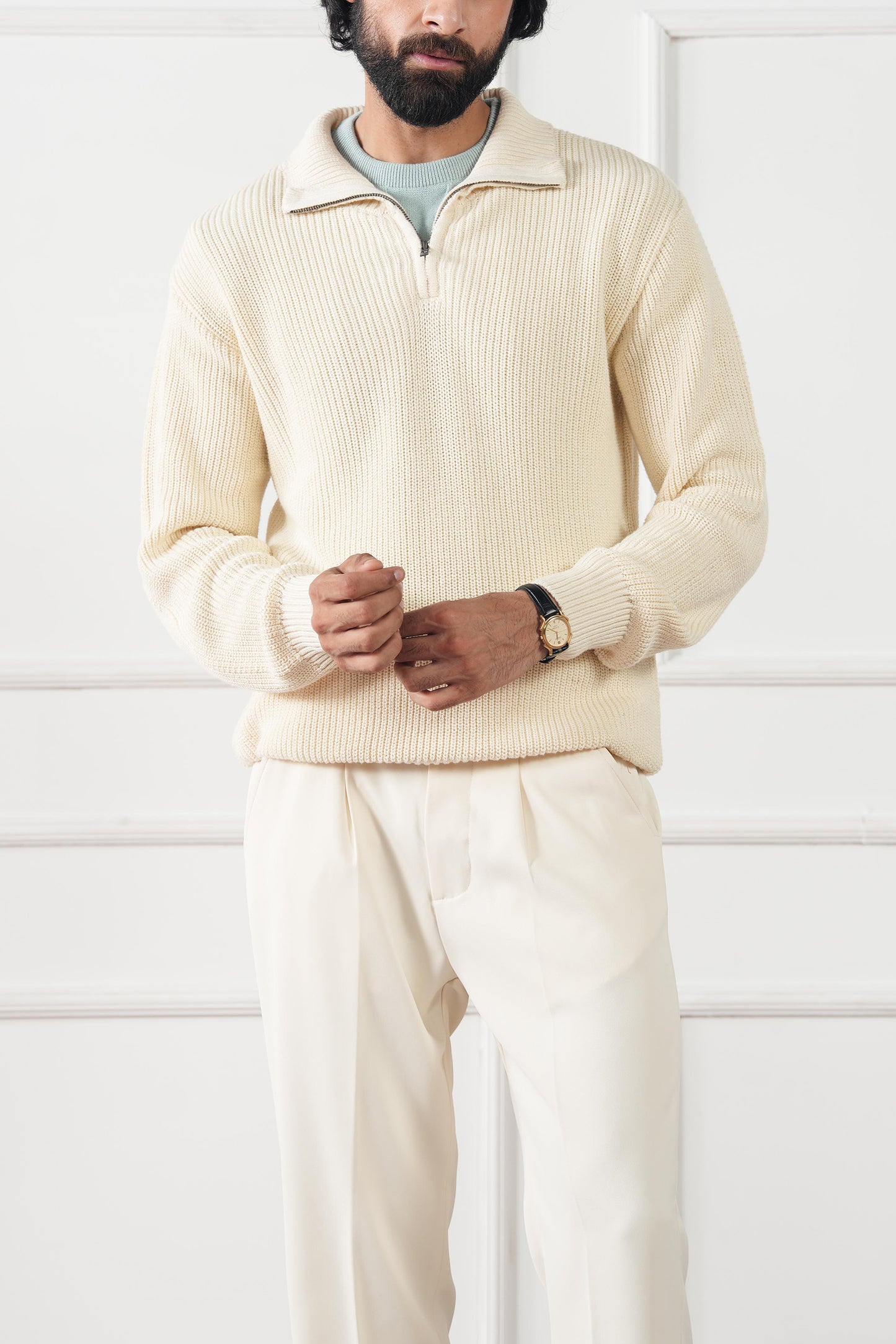 Quarter Zip Knit Sweater (MKZ-02)