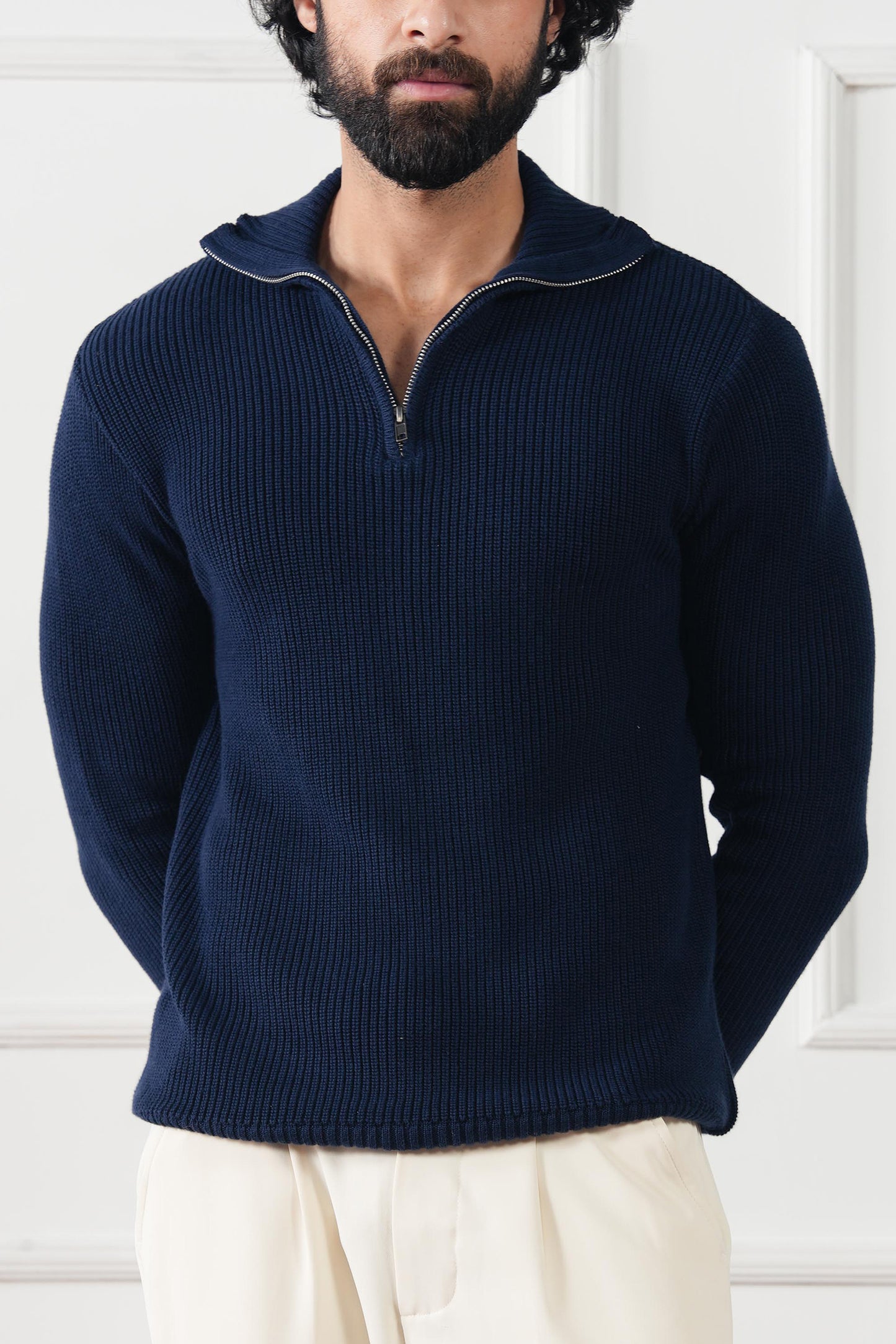 Quarter Zip Knit Sweater (MKZ-01)