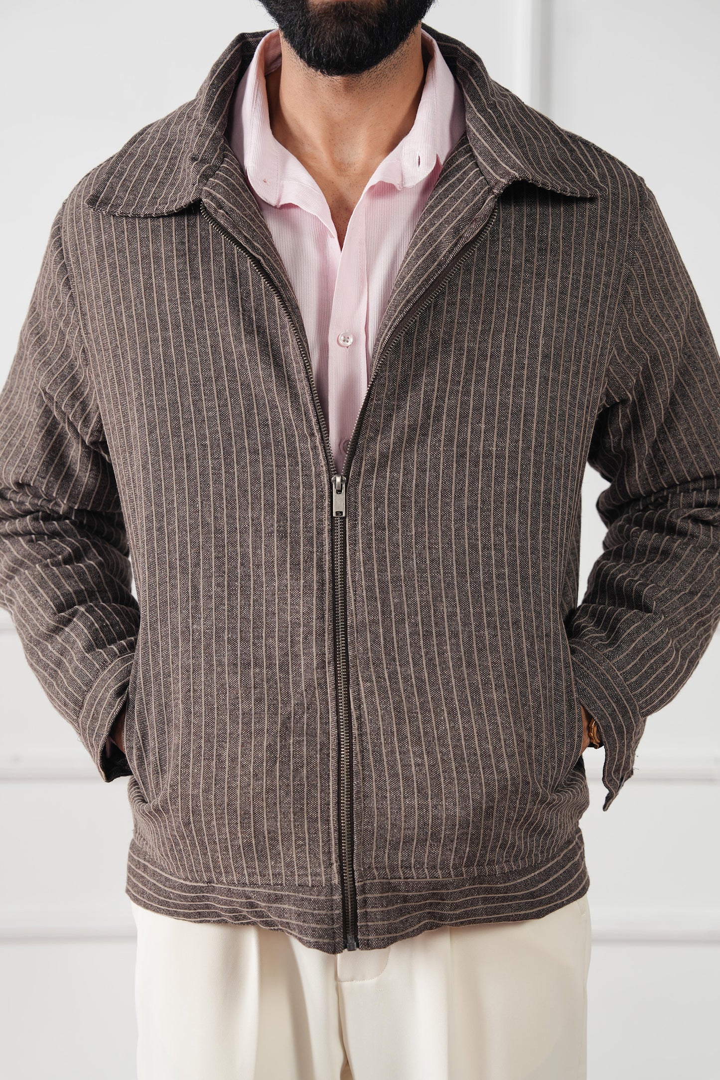 Pinstripe Wool Jacket (MWJ-09)