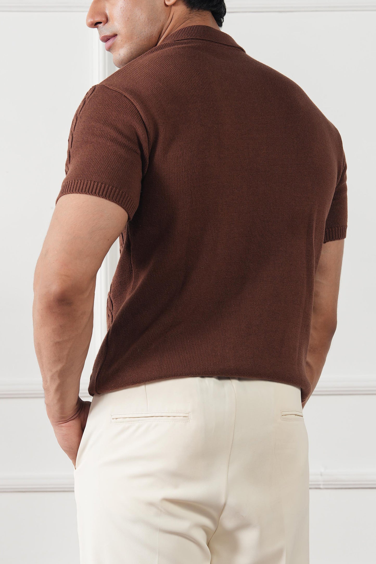 Cable Knit Polo Sweater (MKP-01)
