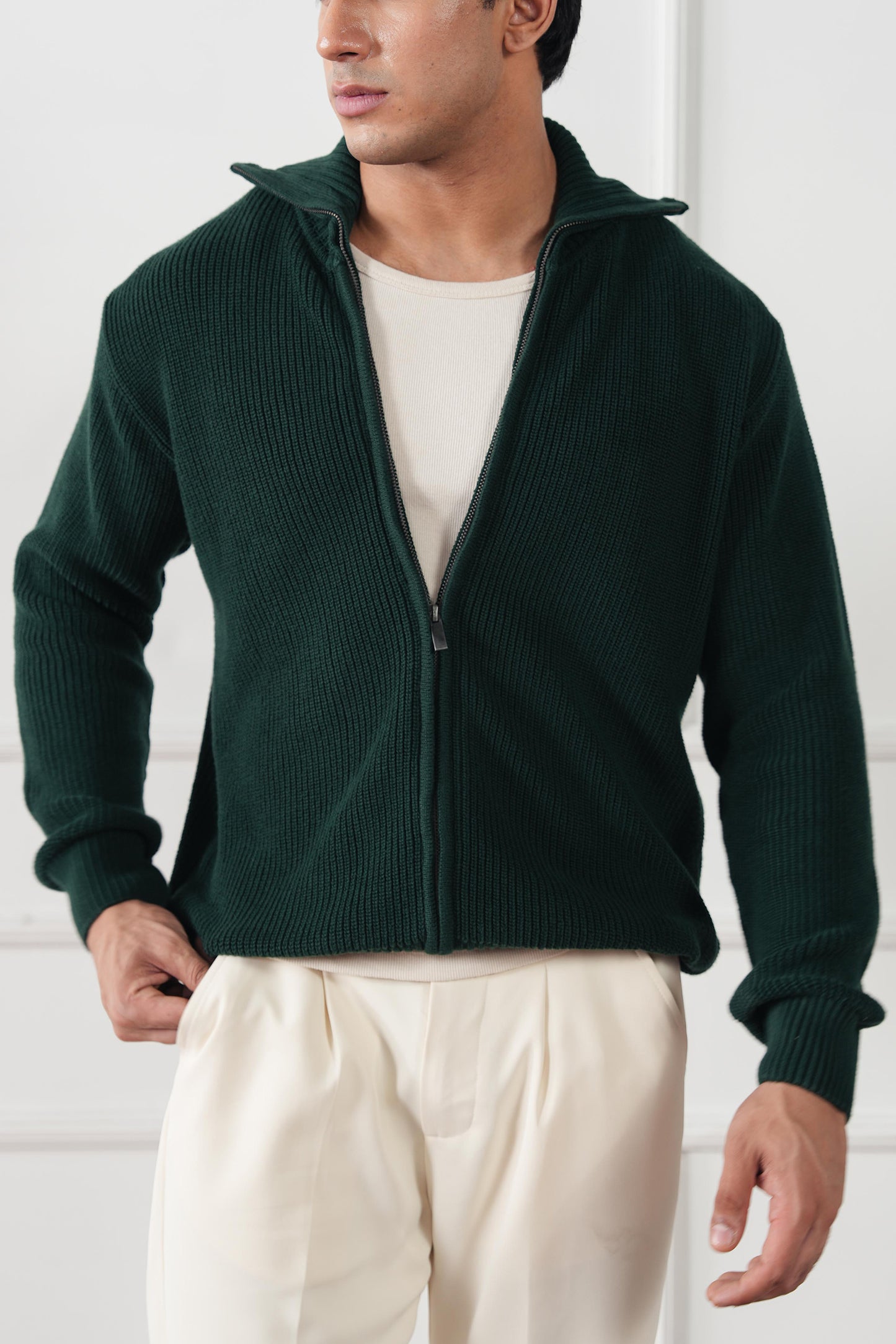 Full Zip Knit Sweater (MKZ-04)