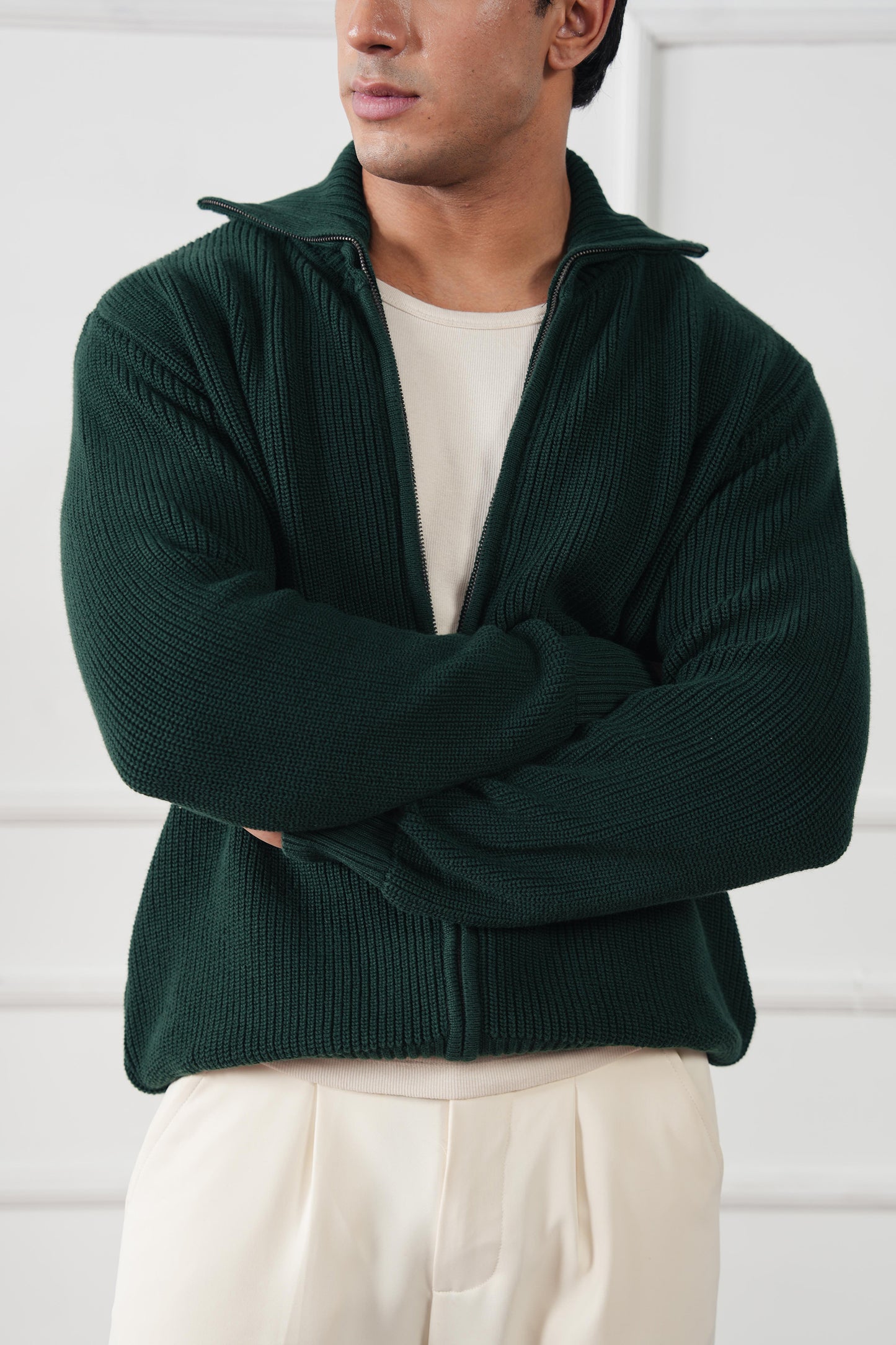 Full Zip Knit Sweater (MKZ-04)