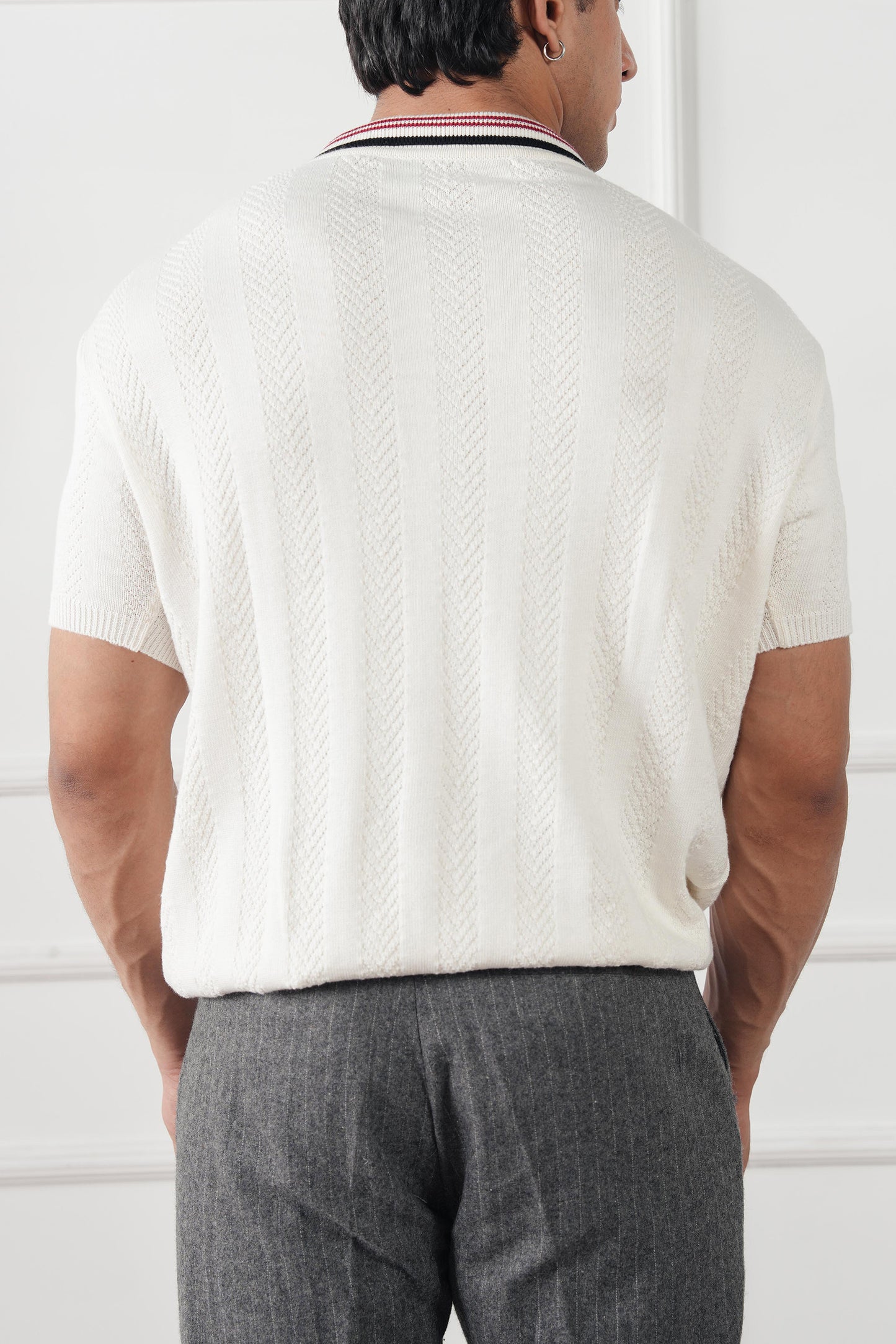 Textured Knit Polo Sweater (MKP-16)