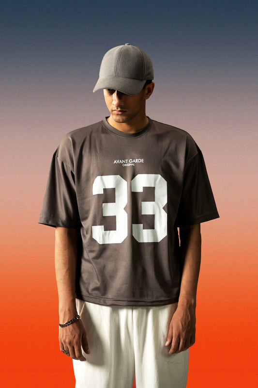 AG 33 Grey Mesh Oversized Tee
