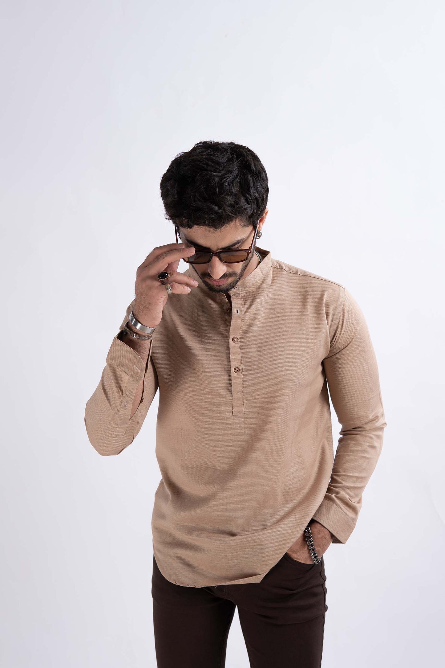 Cream Kurta Shirt