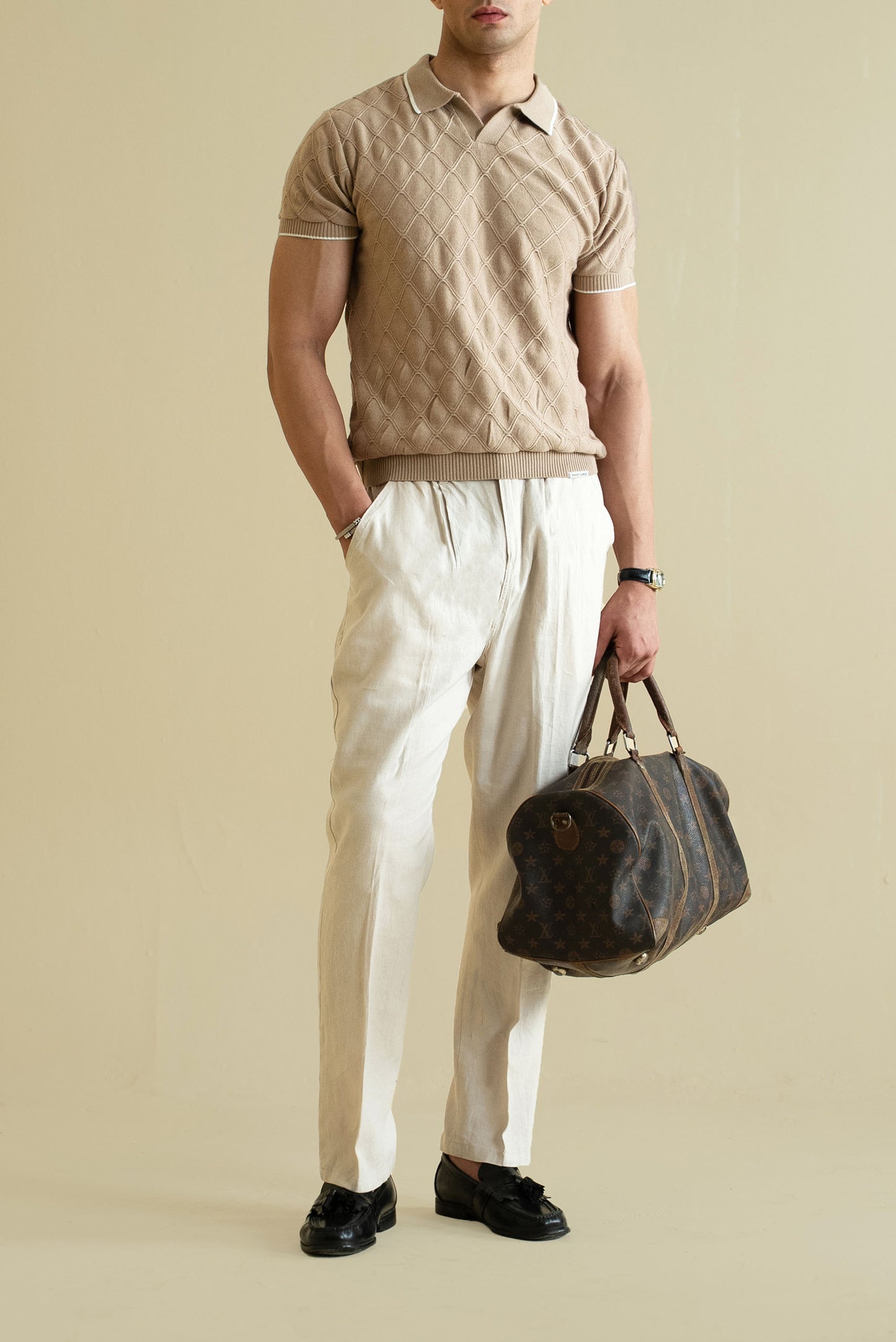 Textured Knitted Polo Shirt (KPS-14)
