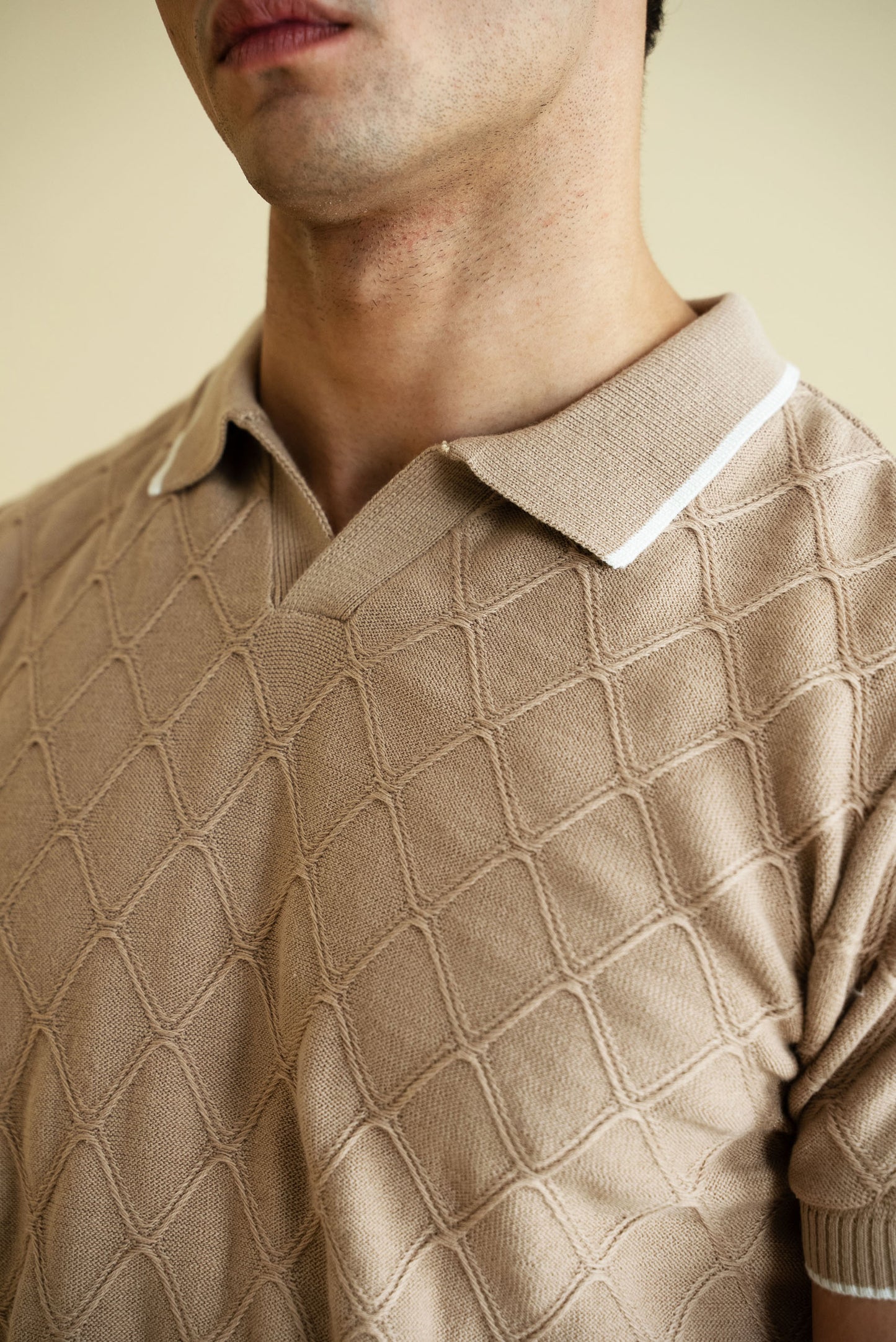 Textured Knitted Polo Shirt (KPS-14)