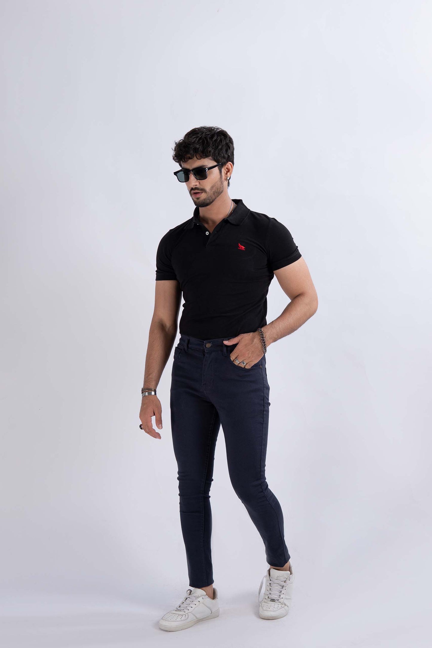 Navy Twill Denim Jeans - Muscle Fit