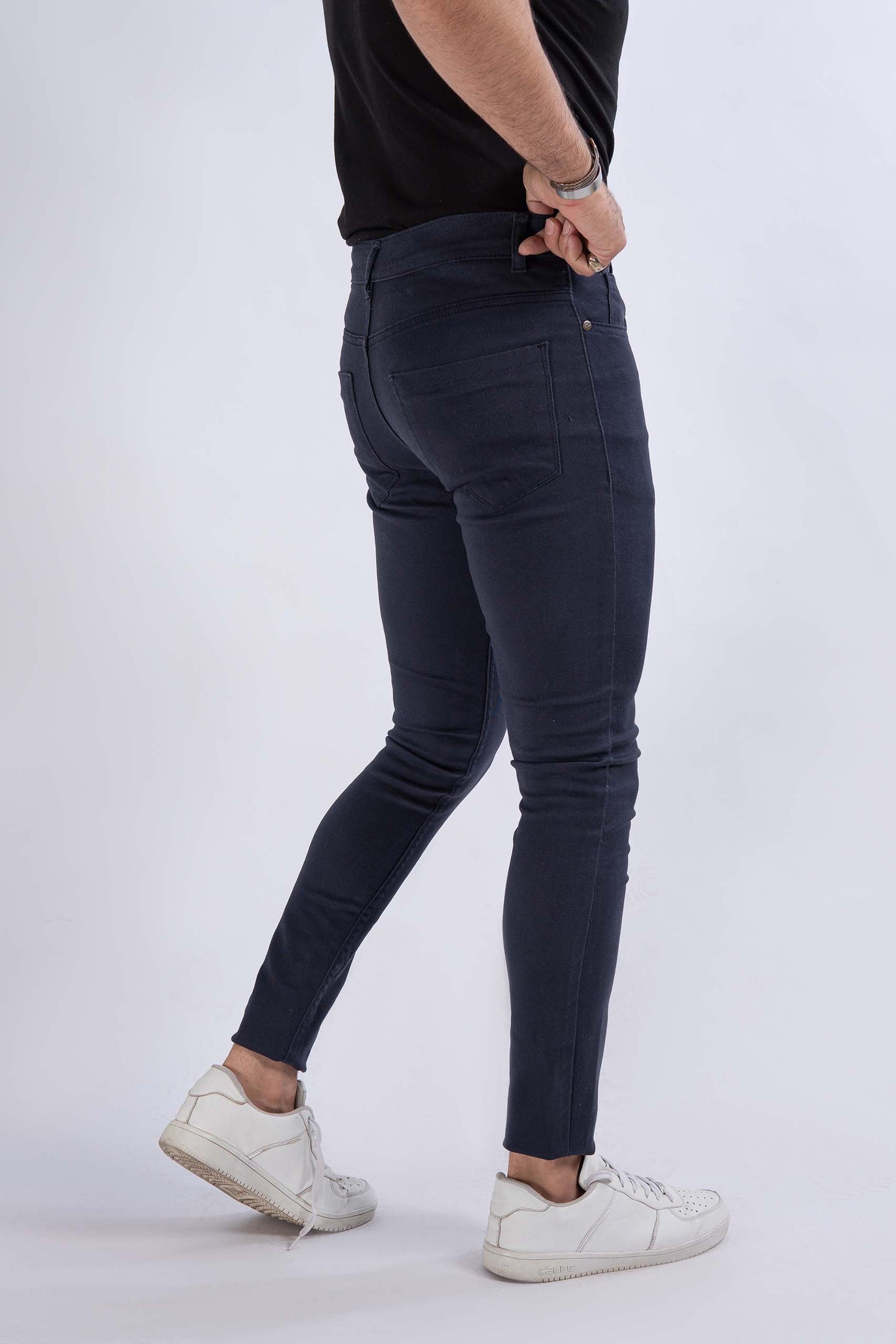 Navy Twill Denim Jeans - Muscle Fit
