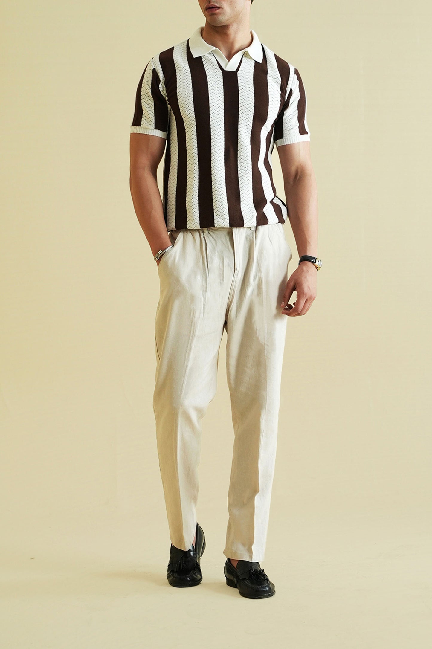 Striped Knitted Polo Shirt (KPS-05)