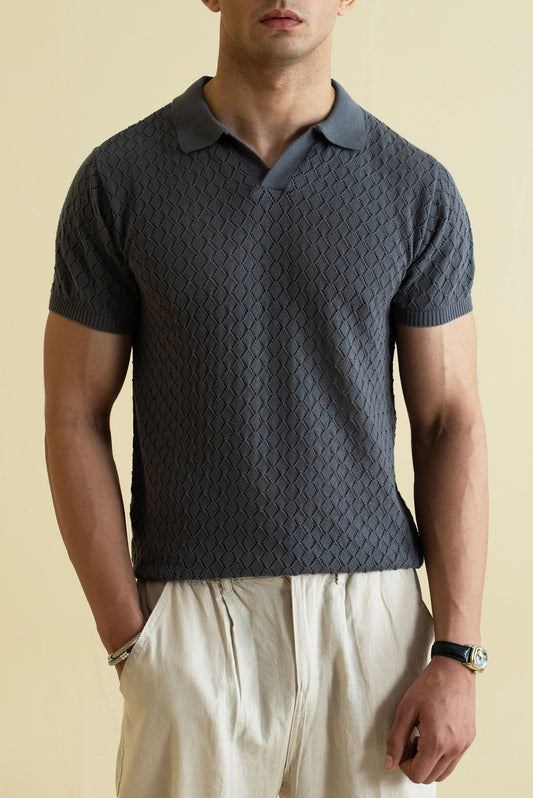 Crochet Knitted Polo Shirt (KPS-12)