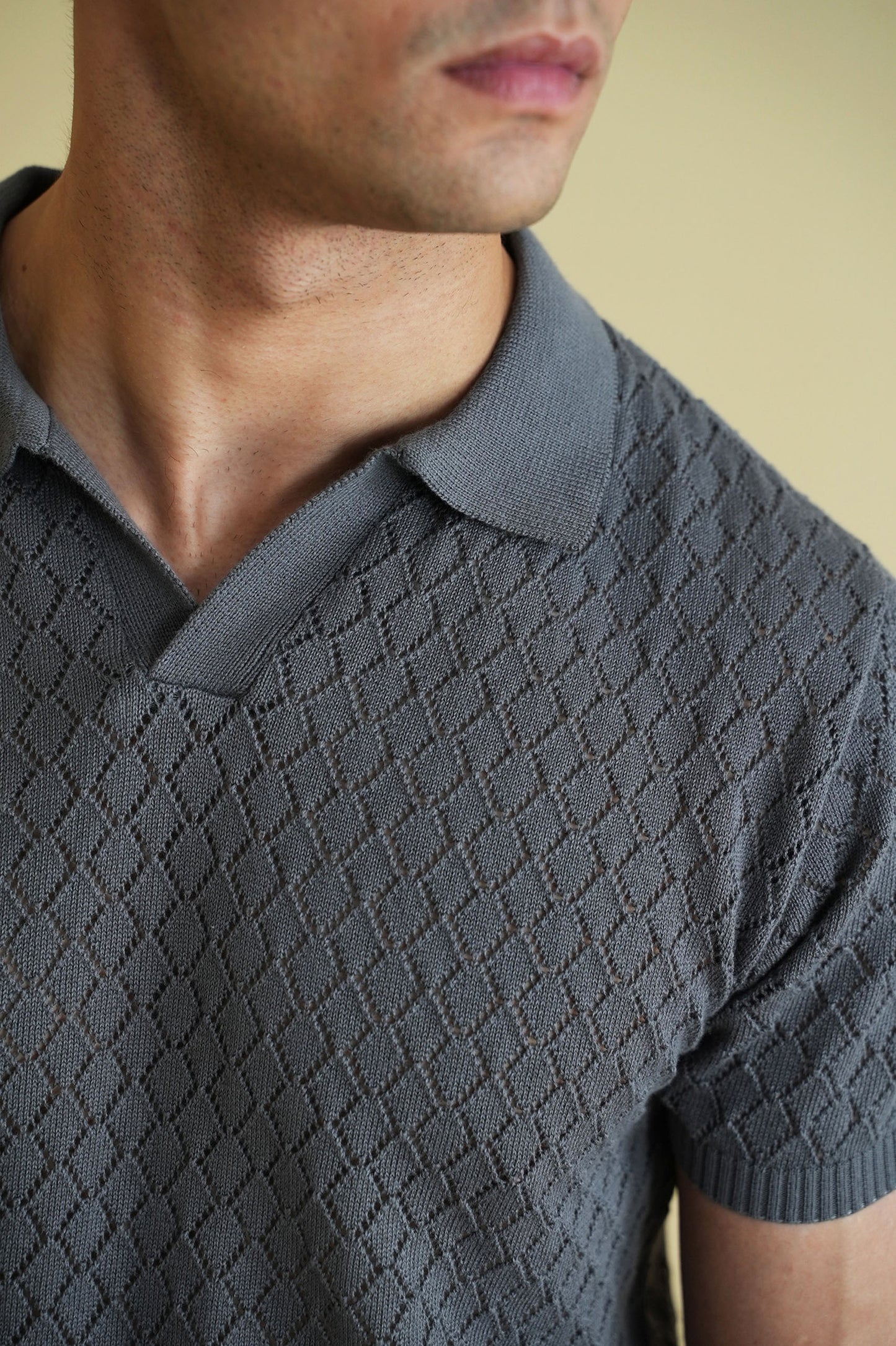 Crochet Knitted Polo Shirt (KPS-12)