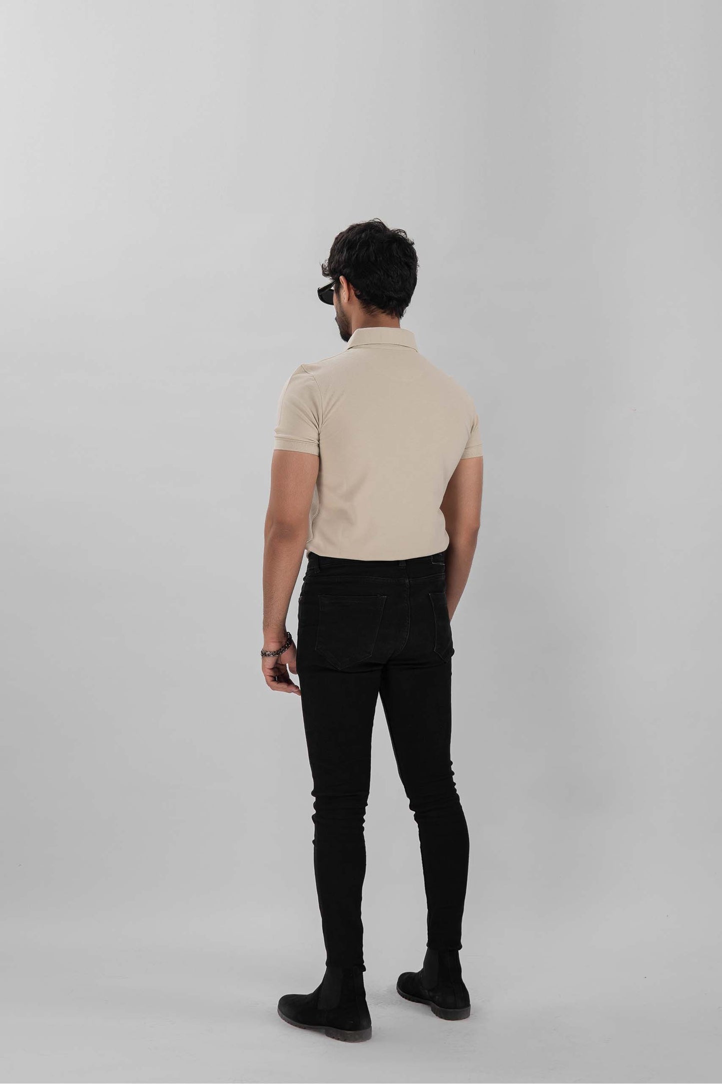 Tea Green Zipper Flex Polo Shirt
