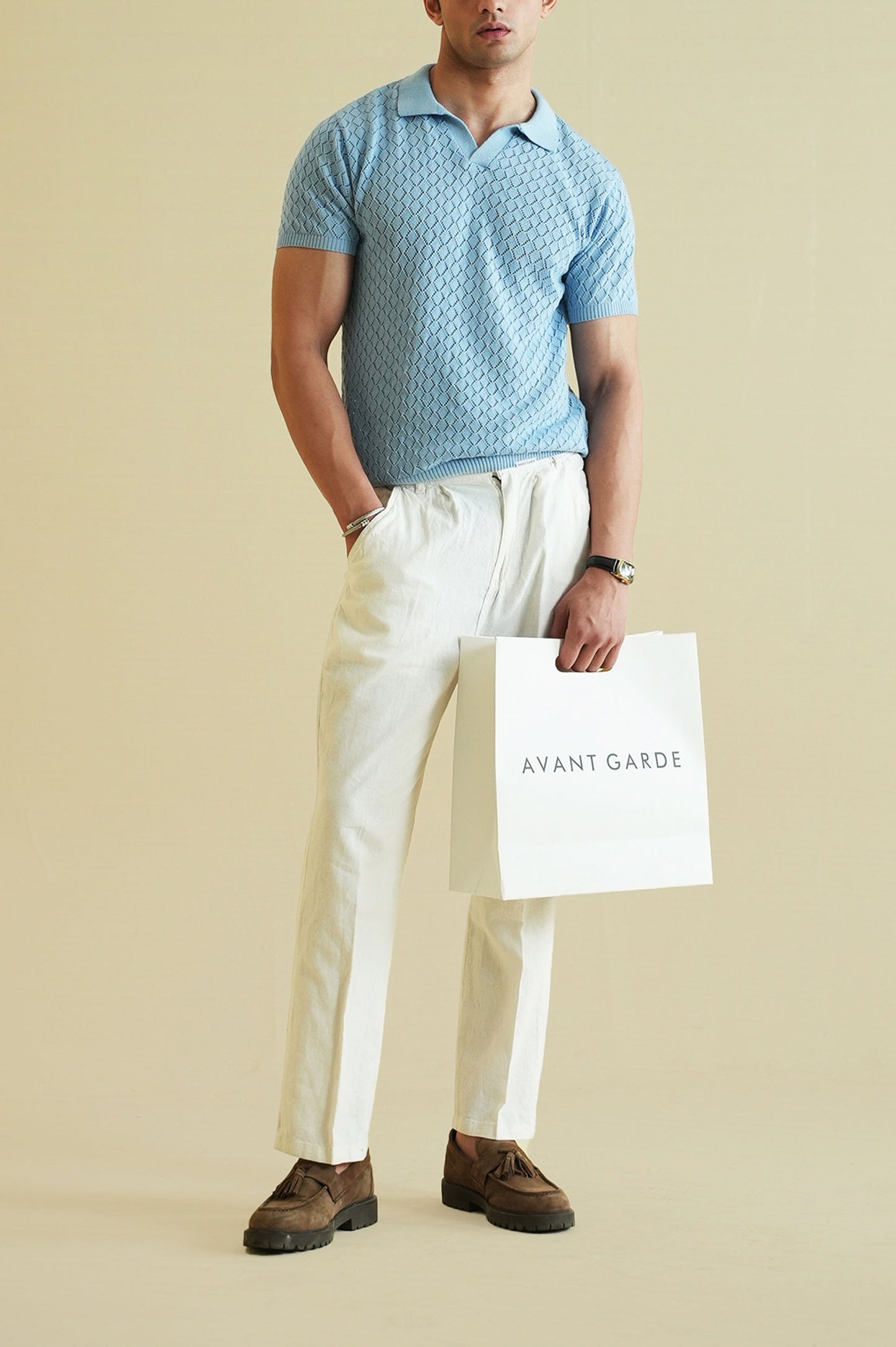 Crochet Knitted Polo Shirt (KPS-13)