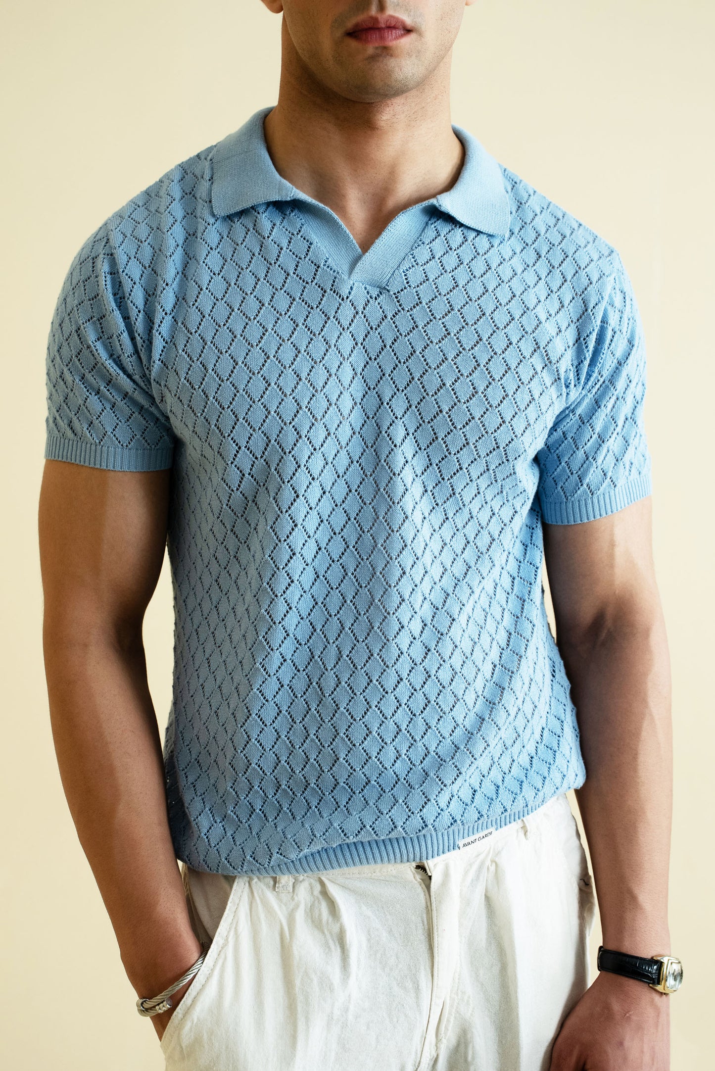Crochet Knitted Polo Shirt (KPS-13)