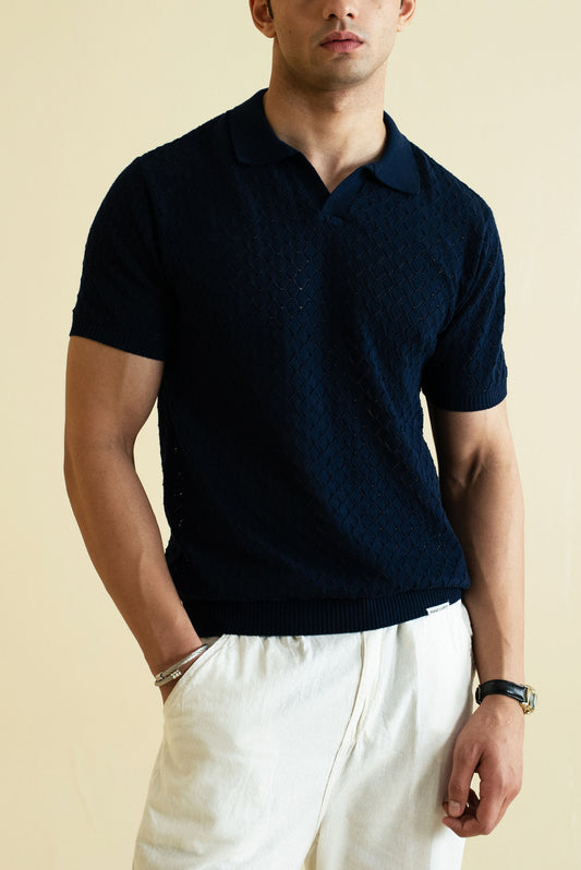 Crochet Knitted Polo Shirt (KPS-15)