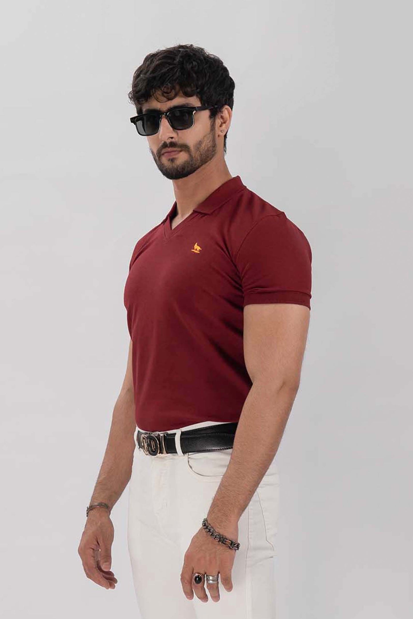 Redwine V-Neck Flex Polo Shirt