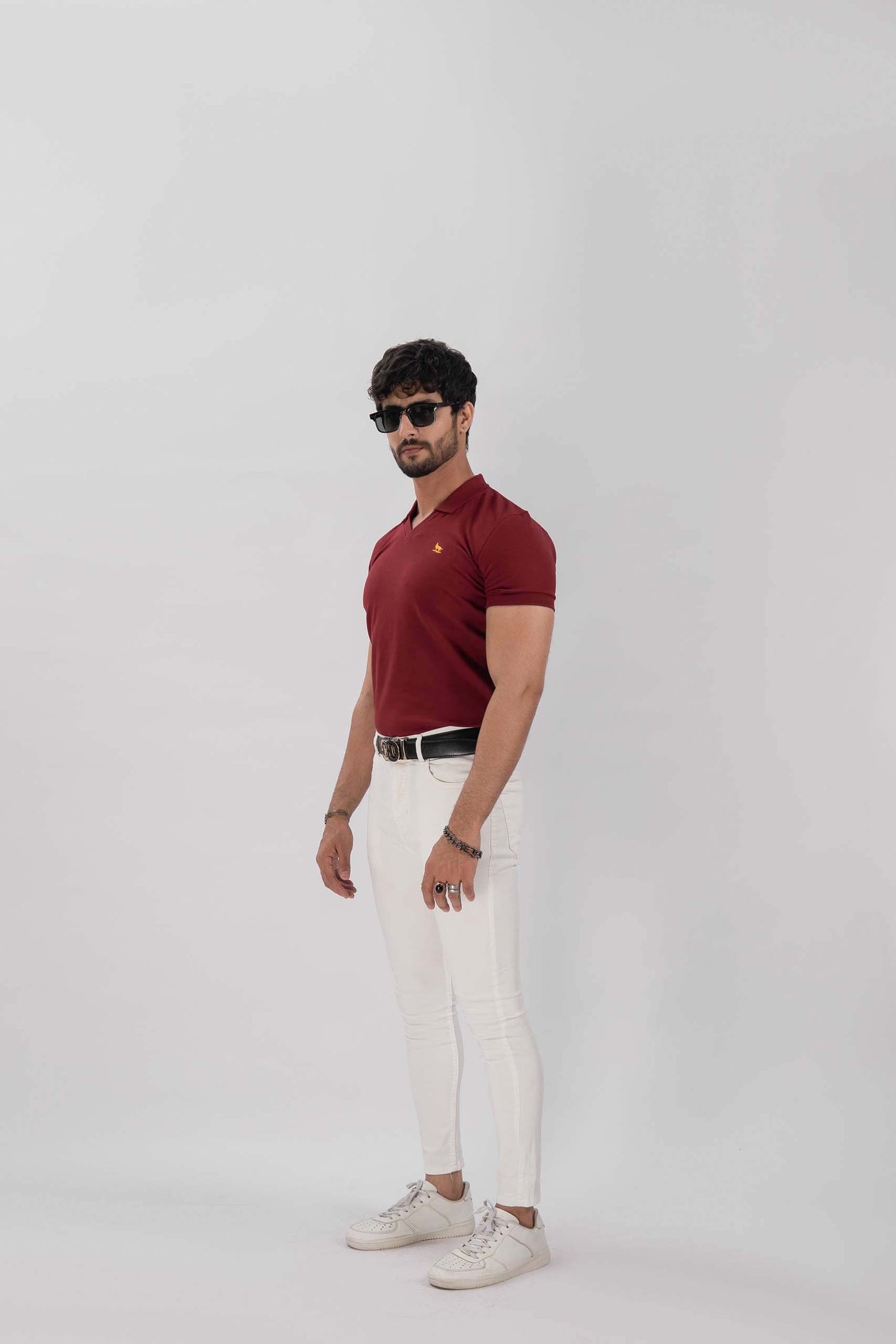 Redwine V-Neck Flex Polo Shirt