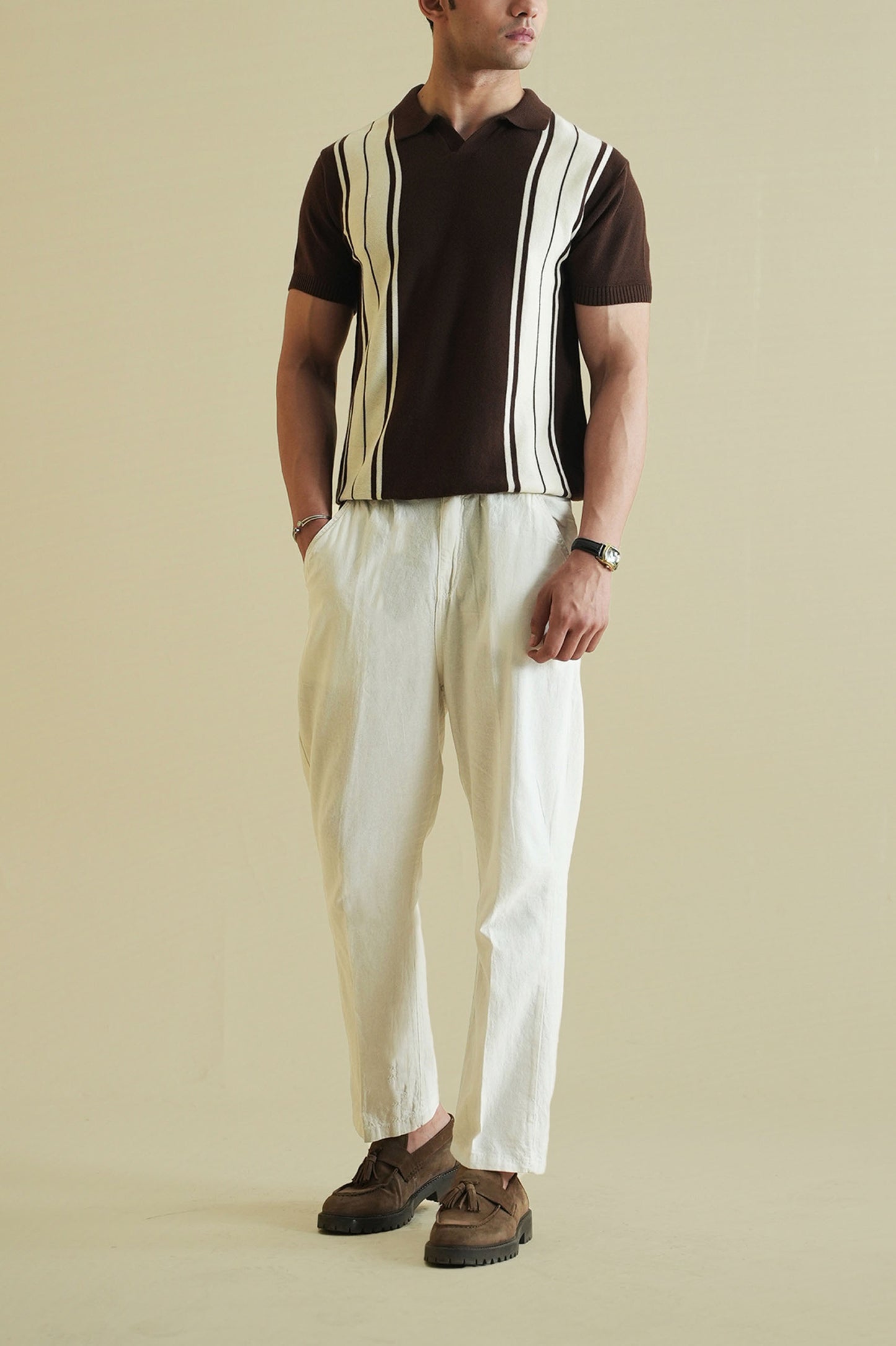 Striped Knitted Polo Shirt (KPS-16)