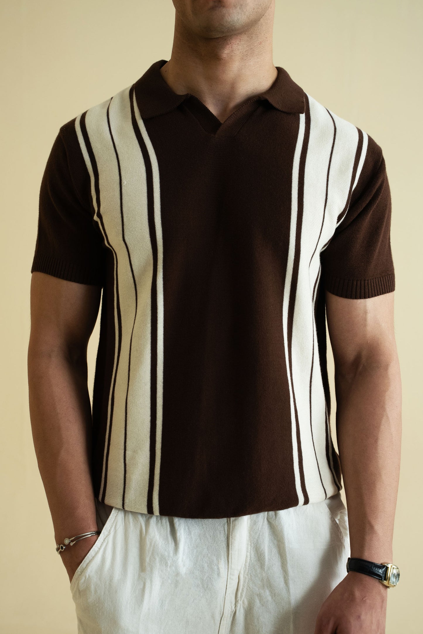 Striped Knitted Polo Shirt (KPS-16)