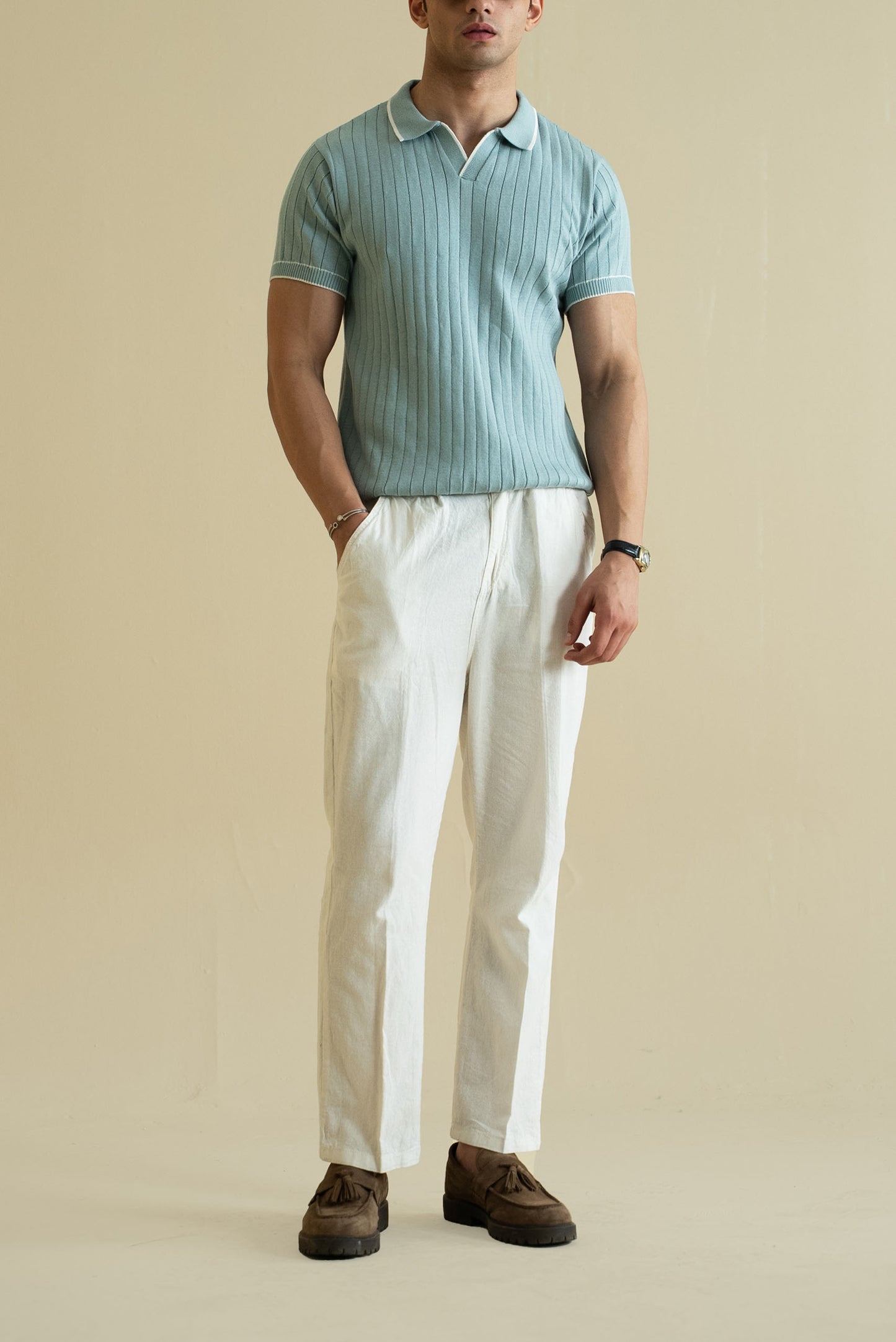Drop Needle Knitted Polo Shirt (KPS-20)