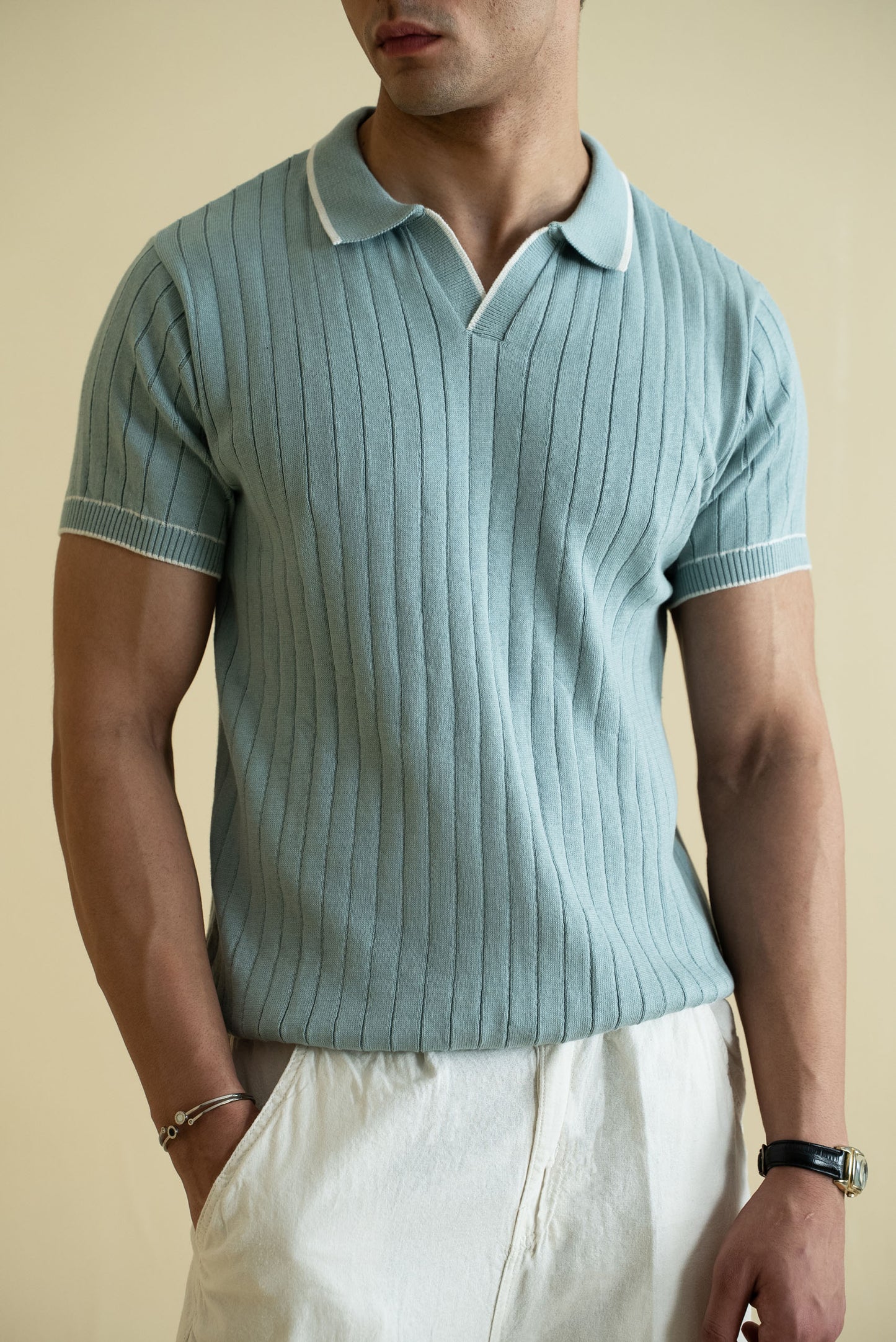 Drop Needle Knitted Polo Shirt (KPS-20)