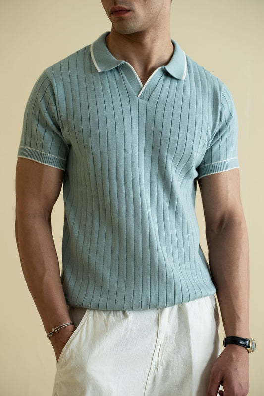 Drop Needle Knitted Polo Shirt (KPS-20)