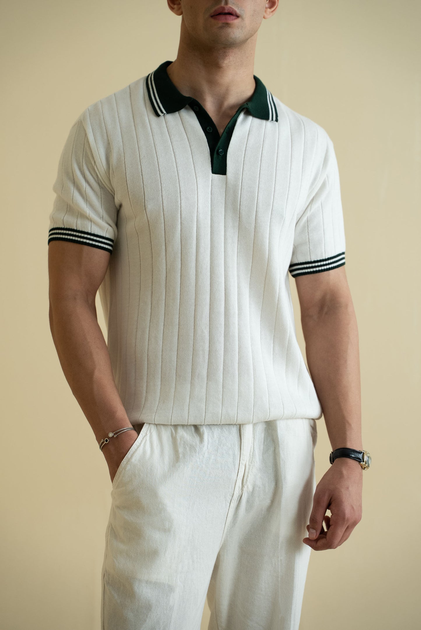 Drop Needle Knitted Polo Shirt (KPS-18)