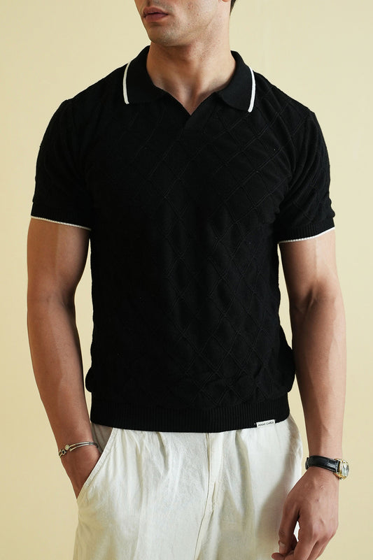 Textured Knitted Polo Shirt (KPS-11)