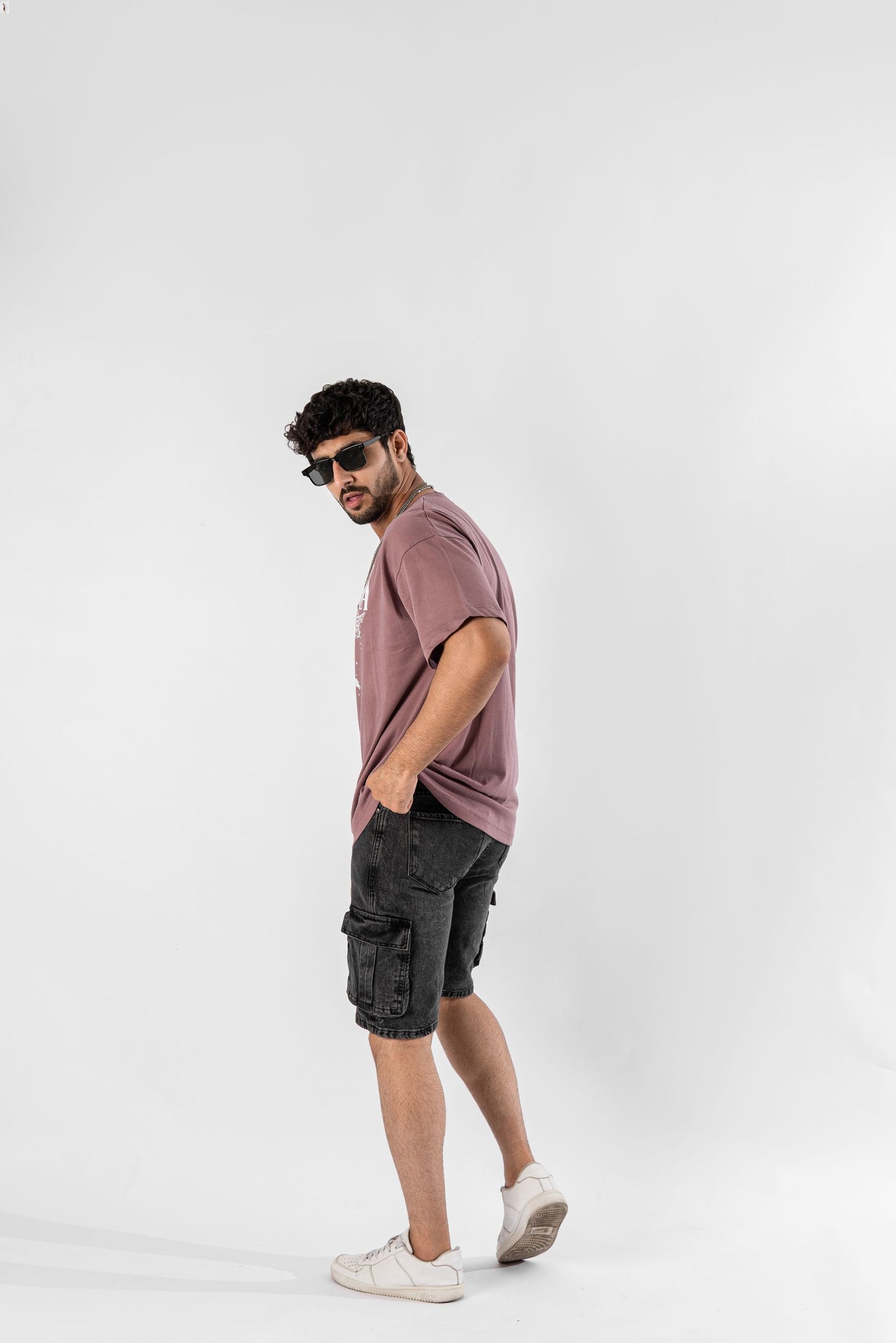 Black Denim Cargo Shorts