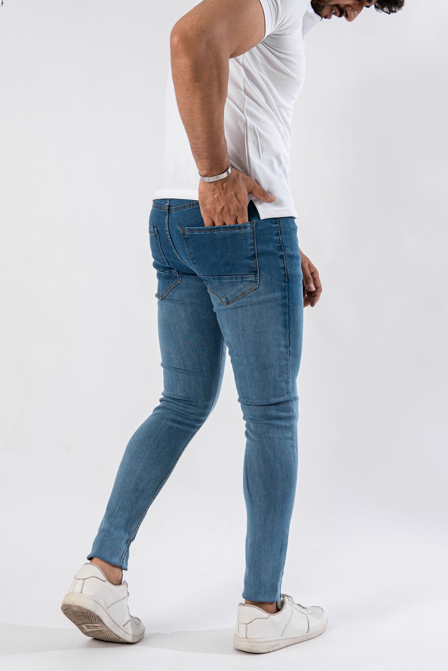 Blue Stonewash Jeans - Muscle Fit