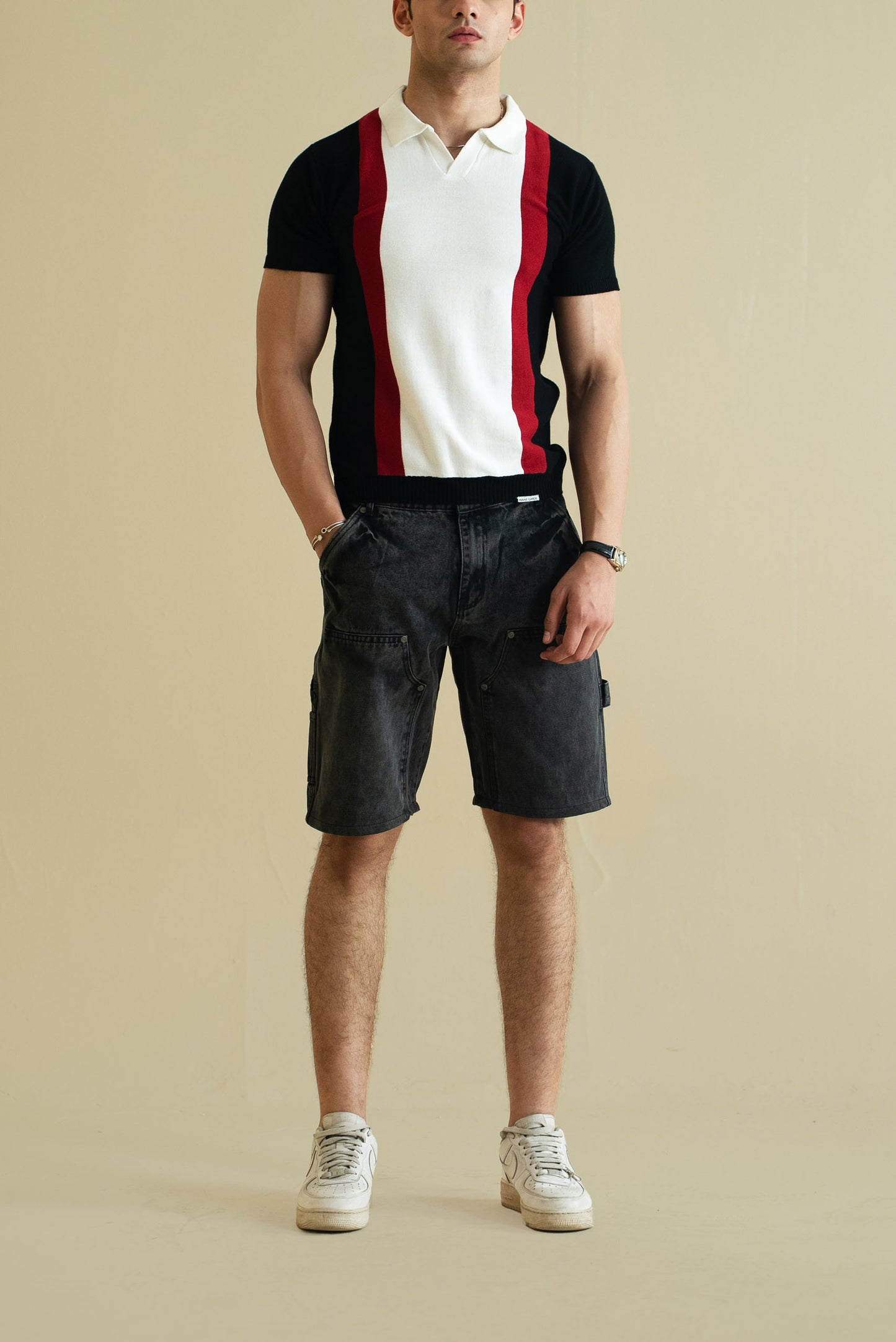 Striped Knitted Polo Shirt (KPS-17)