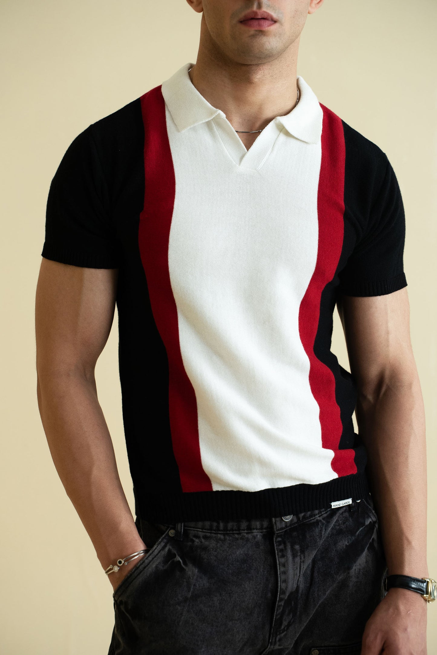 Striped Knitted Polo Shirt (KPS-17)