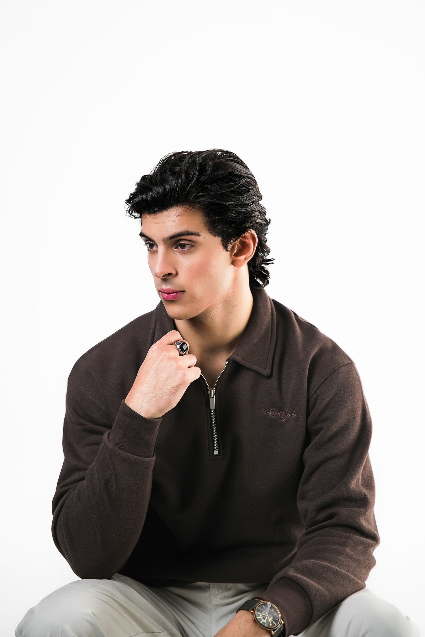 Brown Zipper Sweater