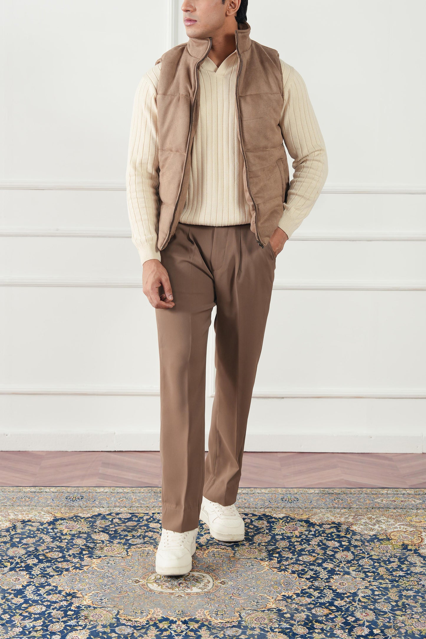 Quilted Suede Gilet (MPJ-06)