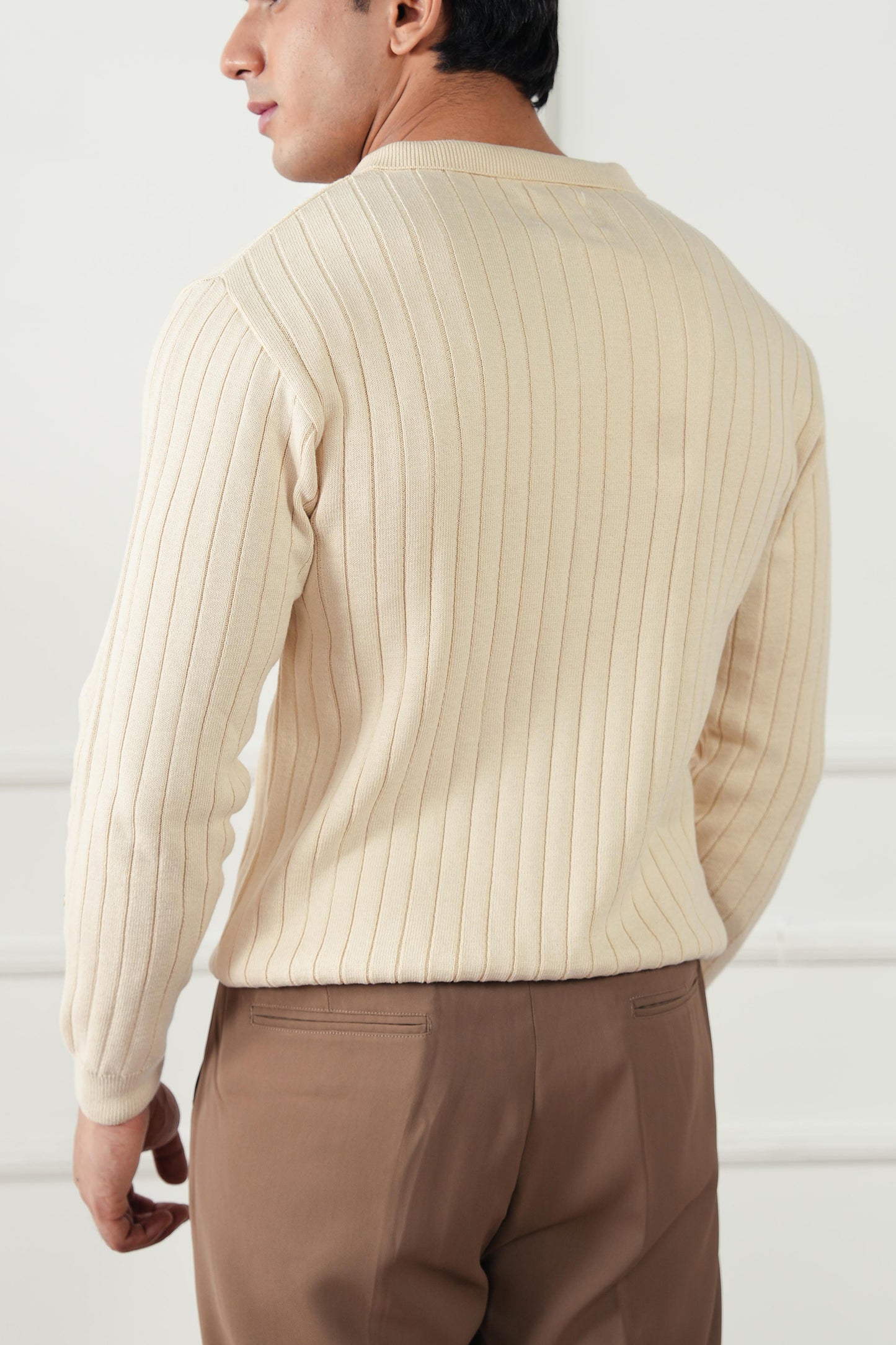 Rib Knit Polo Sweater (MKP-18)