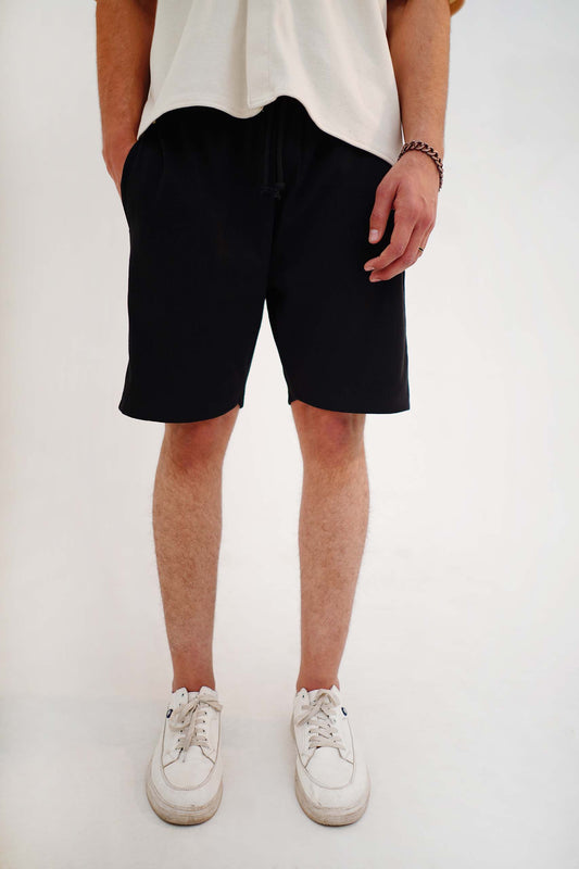 Black Ribbed Shorts