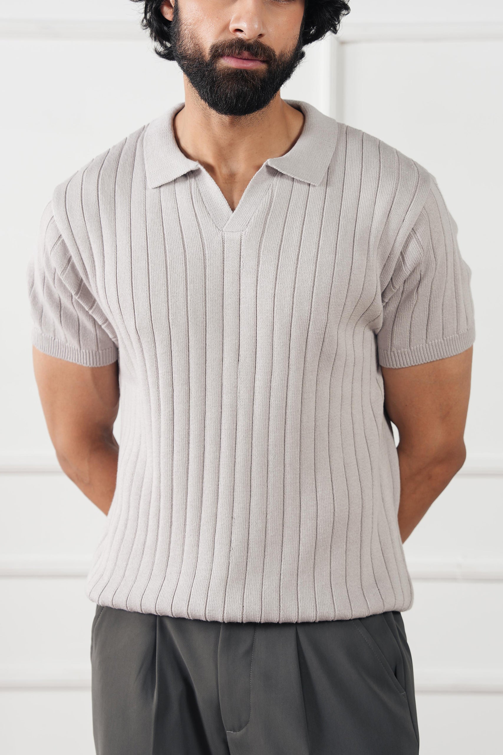 Rib Knit Polo Shirt (MKP-10) – Avant Garde